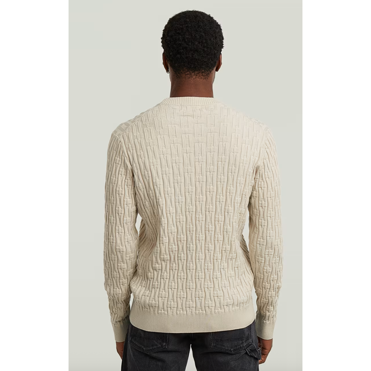 G Star - Chain Structure Knit Pullover in Cream