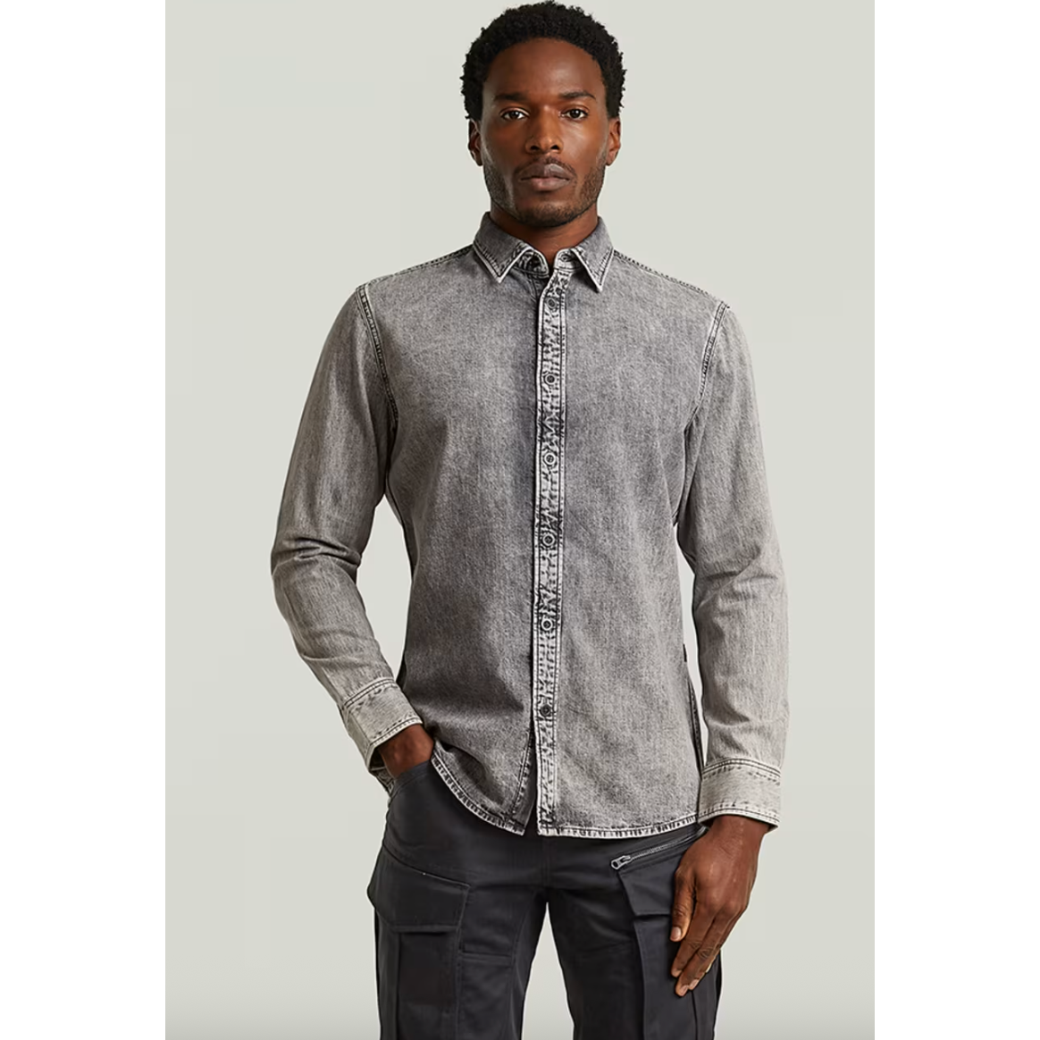 G Star - Clean Slim Shirt in Graphite Grey