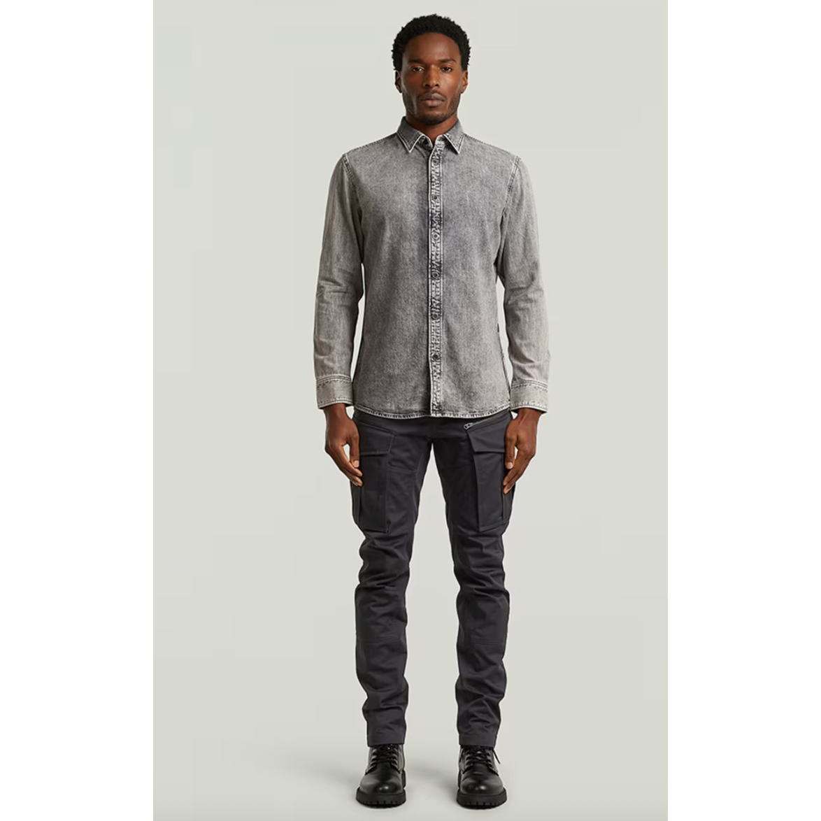 G Star - Clean Slim Shirt in Graphite Grey