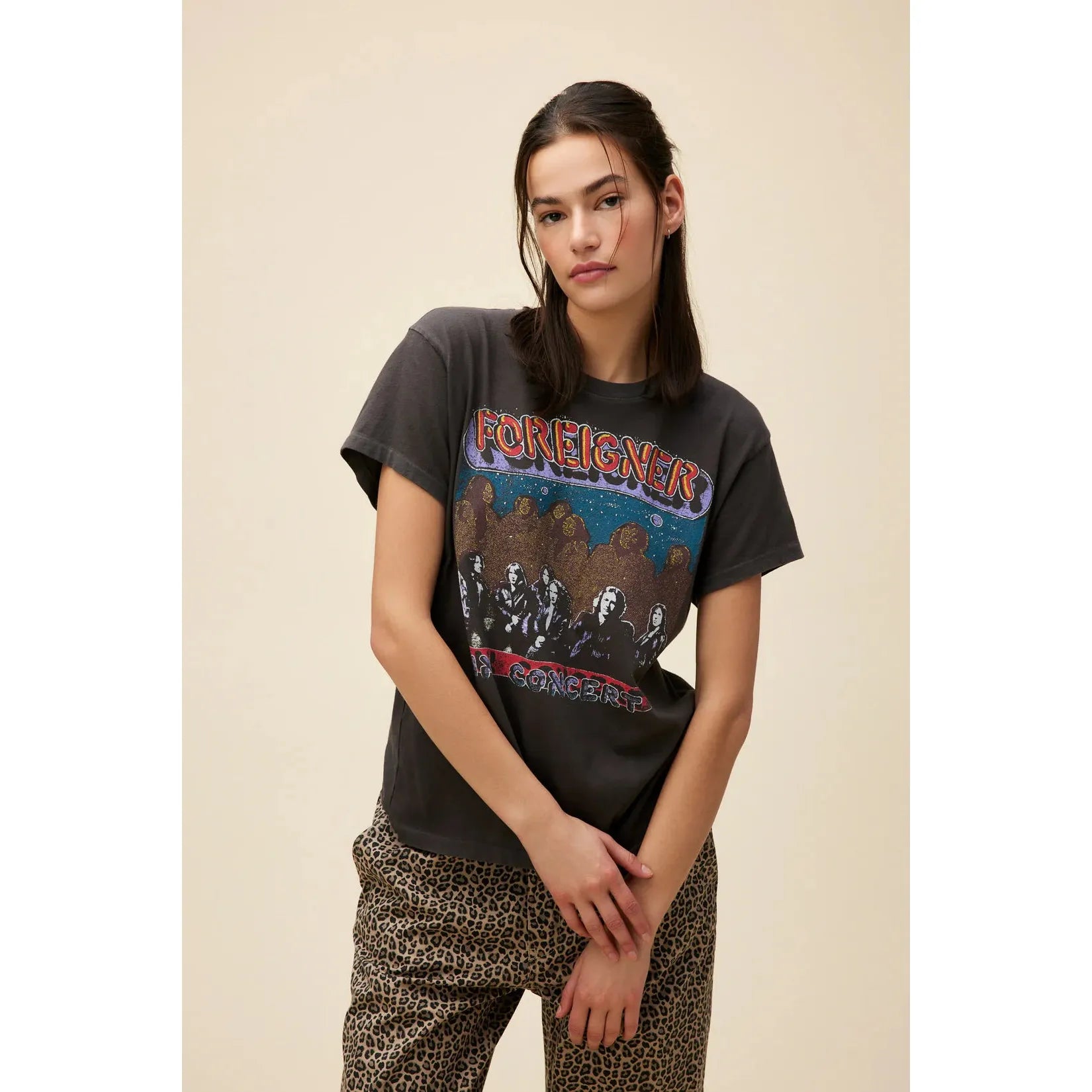 Daydreamer - Foreigner In Concert Tour Tee in Washed Black