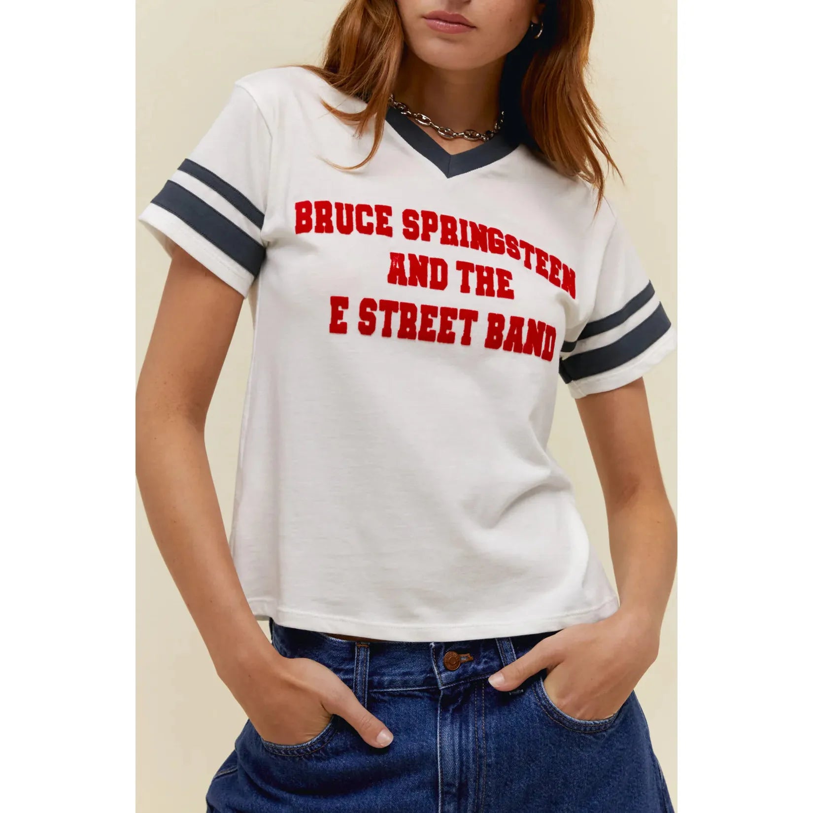 Daydreamer - Bruce Springsteen & The E Street Band Sporty Tee in Vintage White