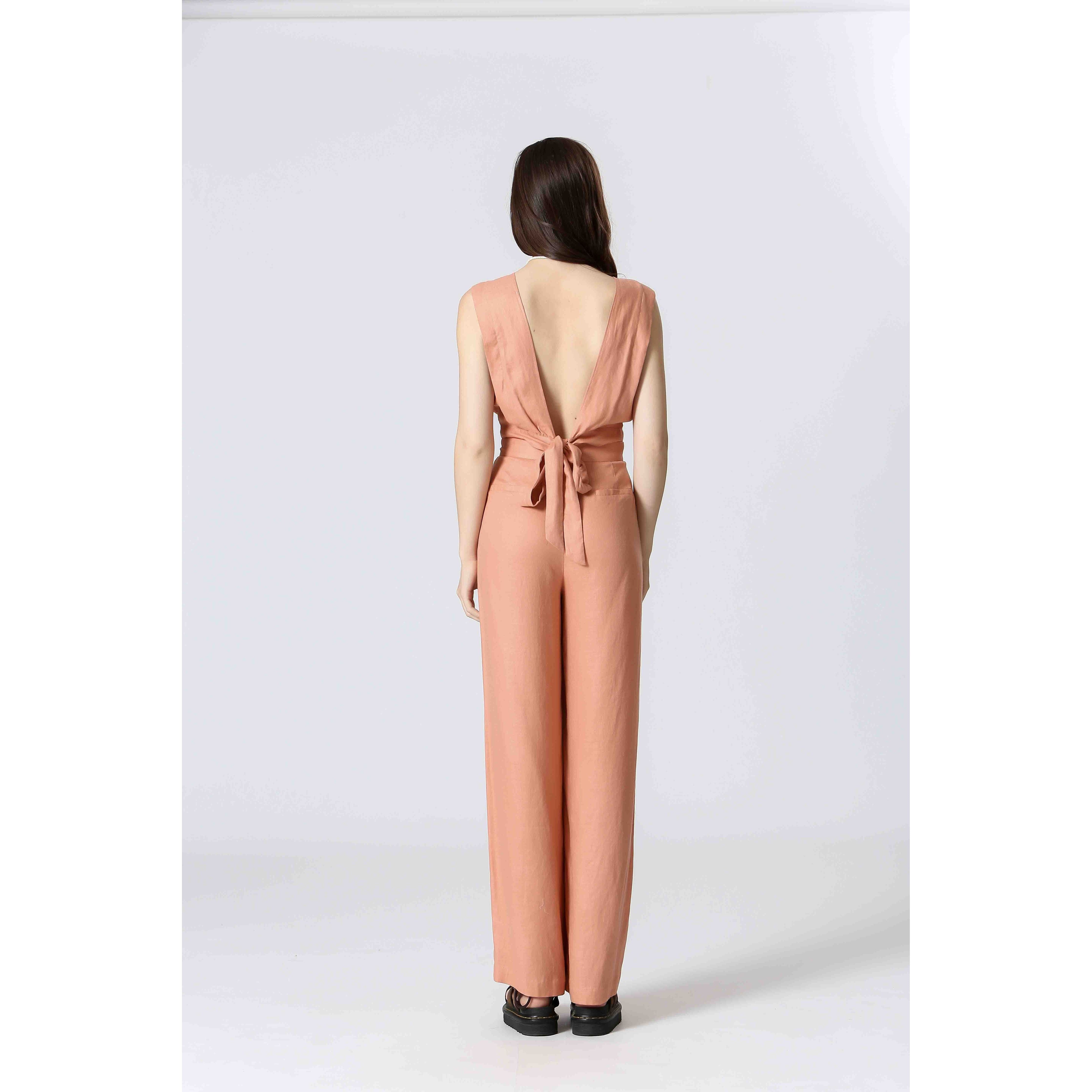 Korner - Wide Leg Pant in Peach