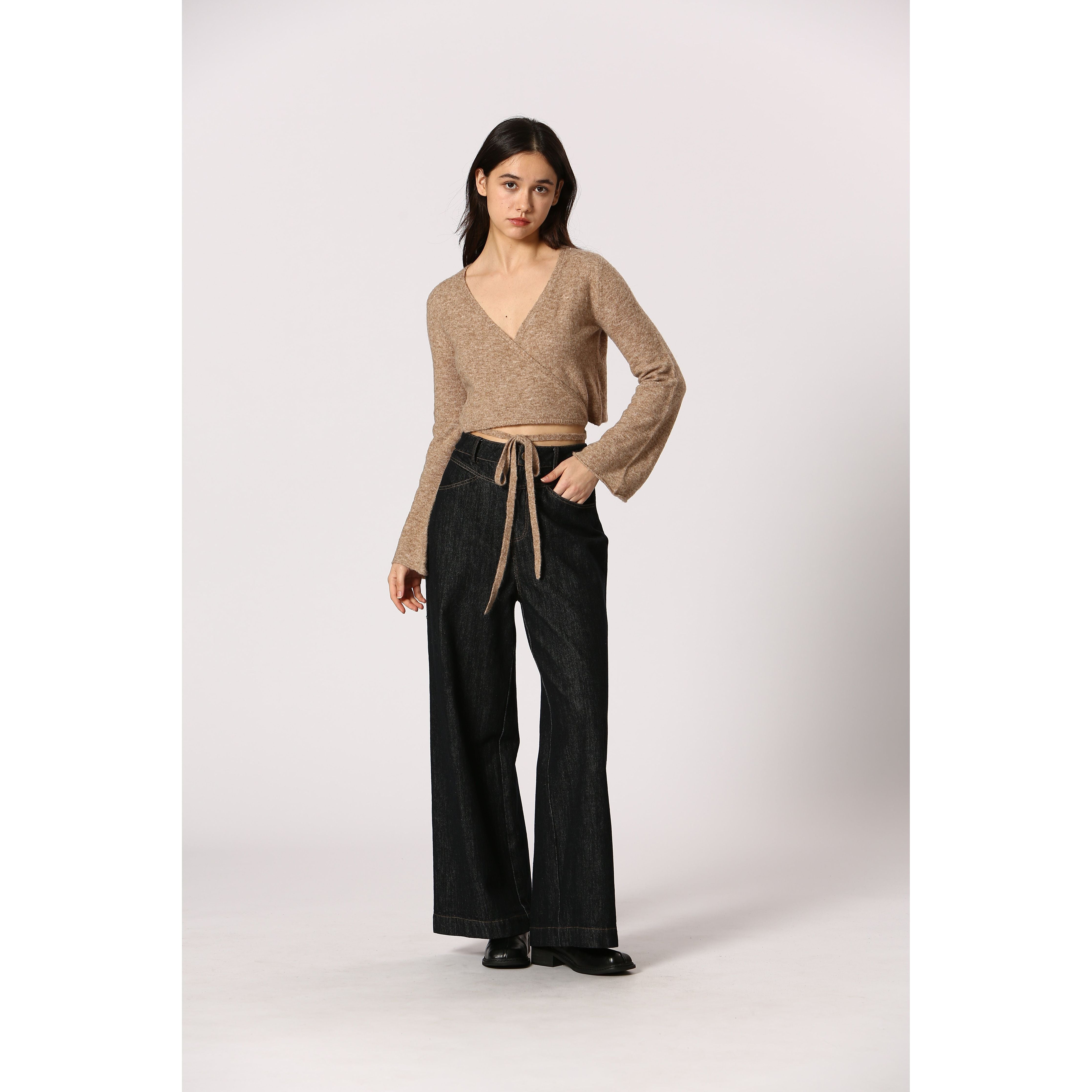 Korner - Wrap Sweater in Beige