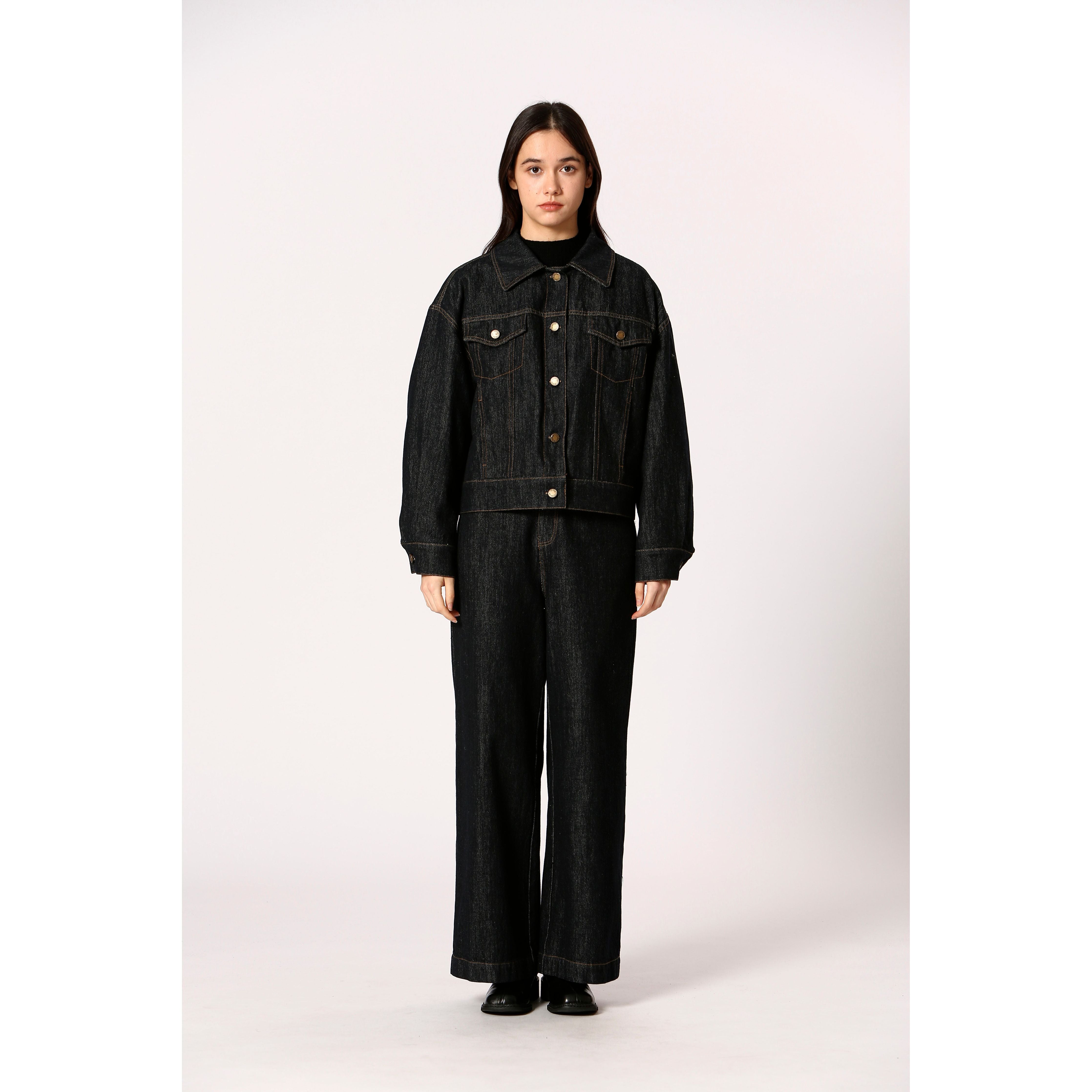 Korner - Padded Denim Jacket in Dark Rinse