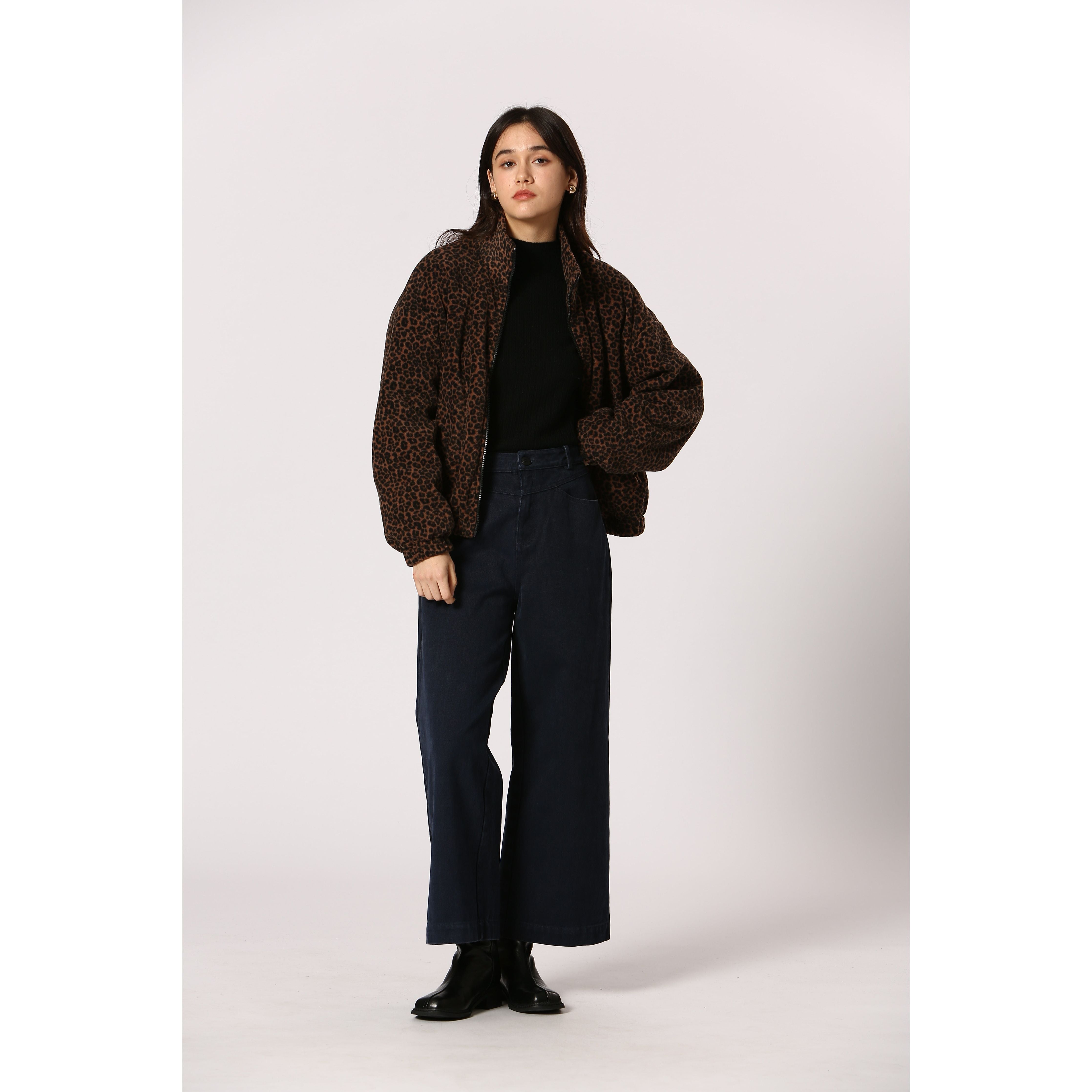 Korner - Bomber Jacket in Brown Leopard Print