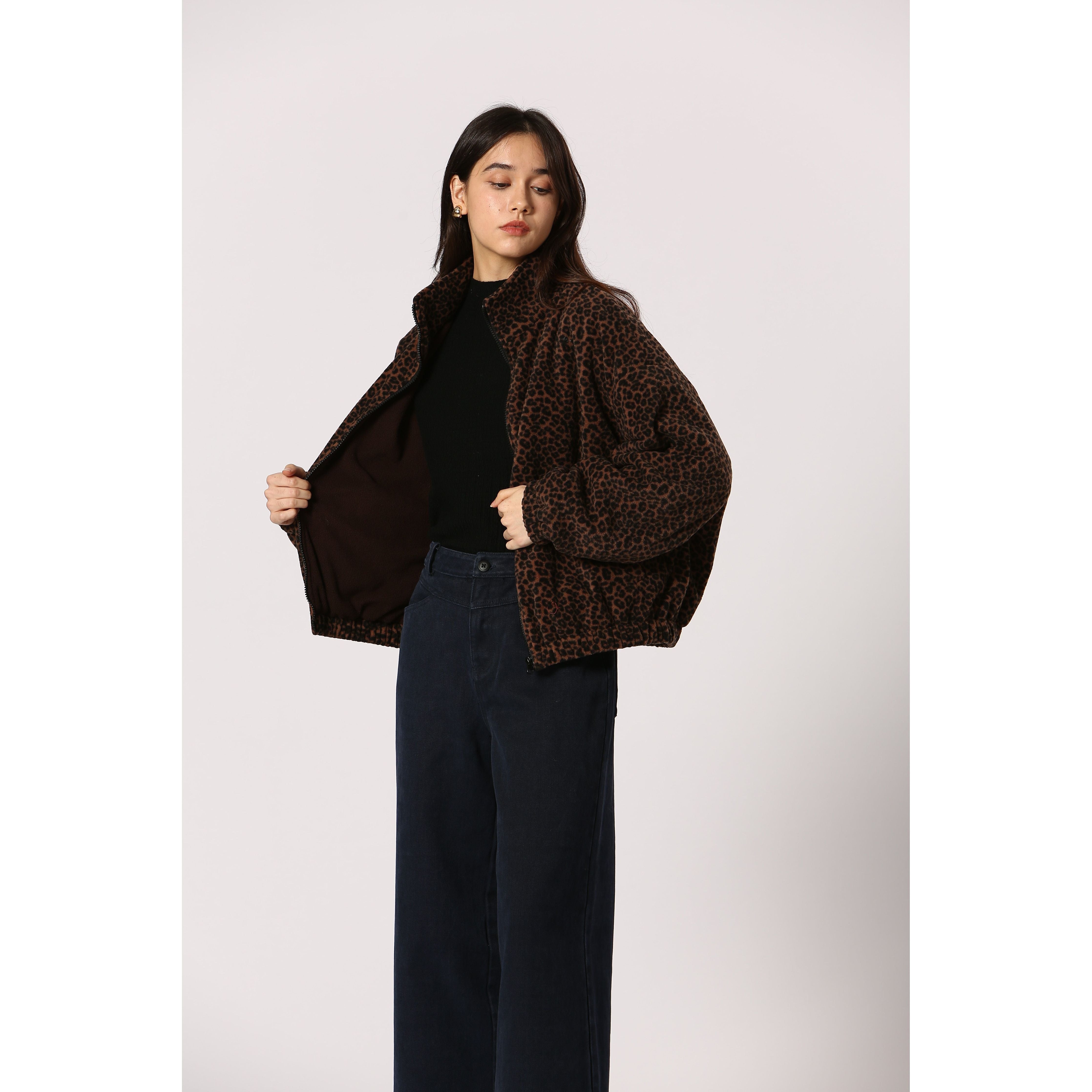 Korner - Bomber Jacket in Brown Leopard Print