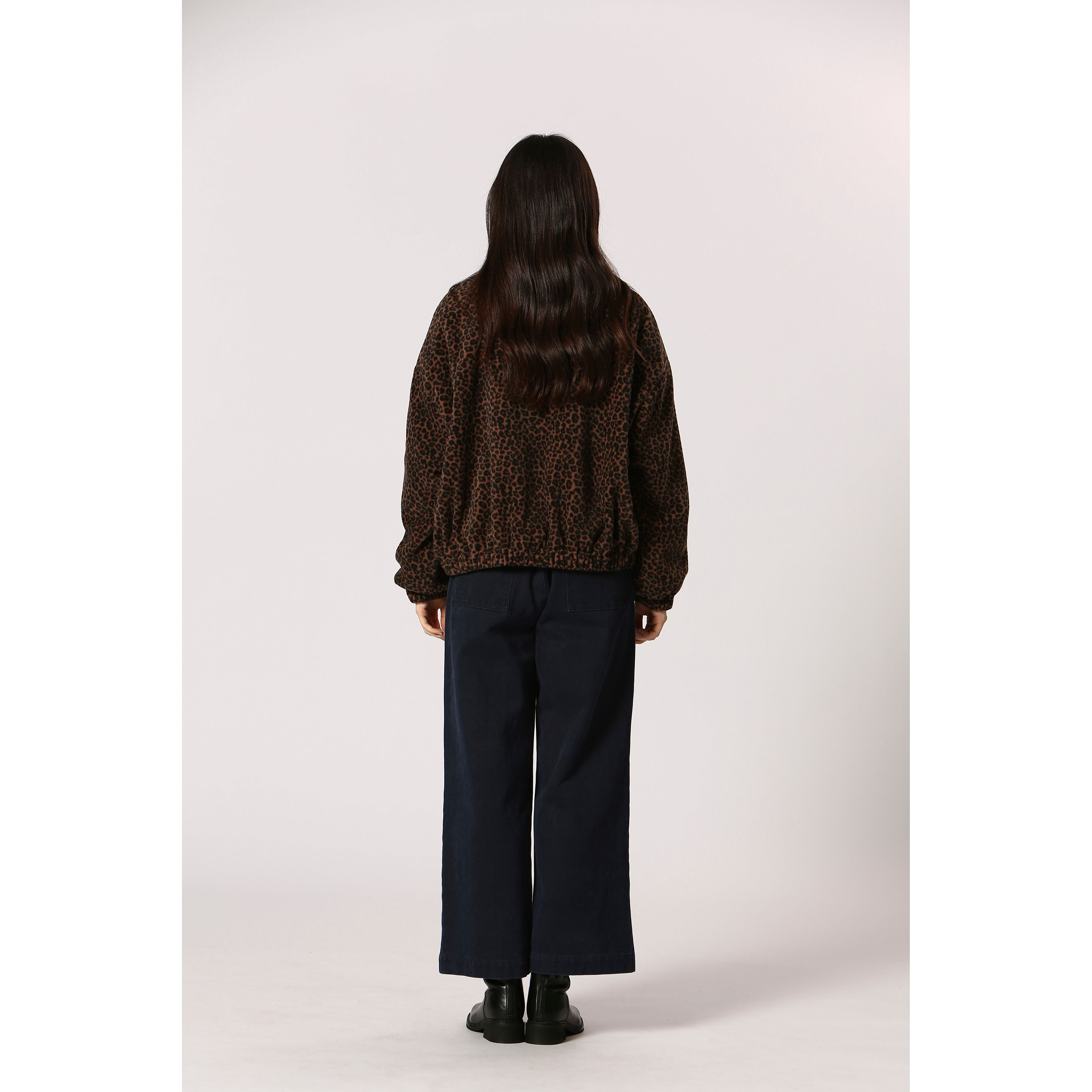 Korner - Bomber Jacket in Brown Leopard Print