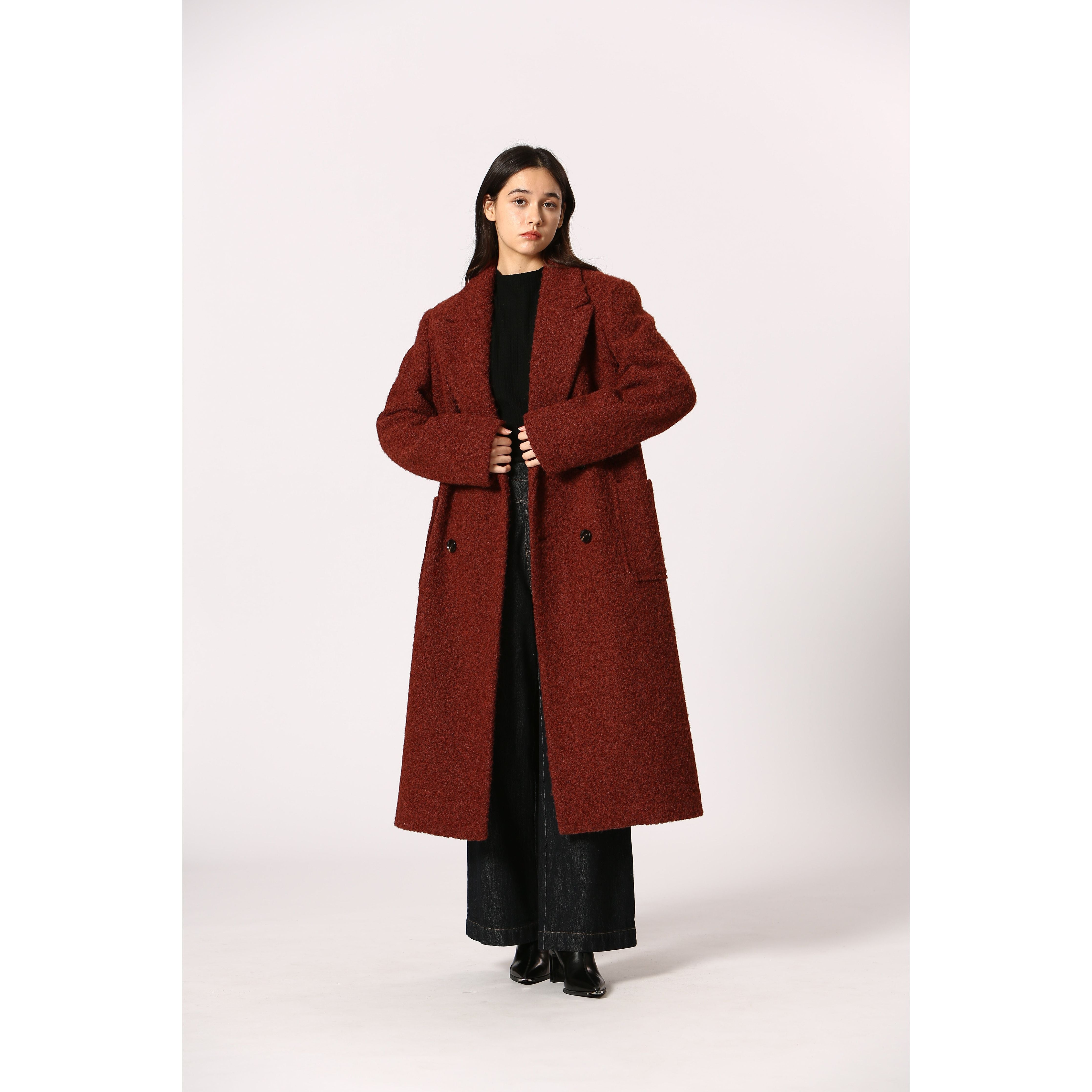 Korner - Long Peacoat in Dark Reed