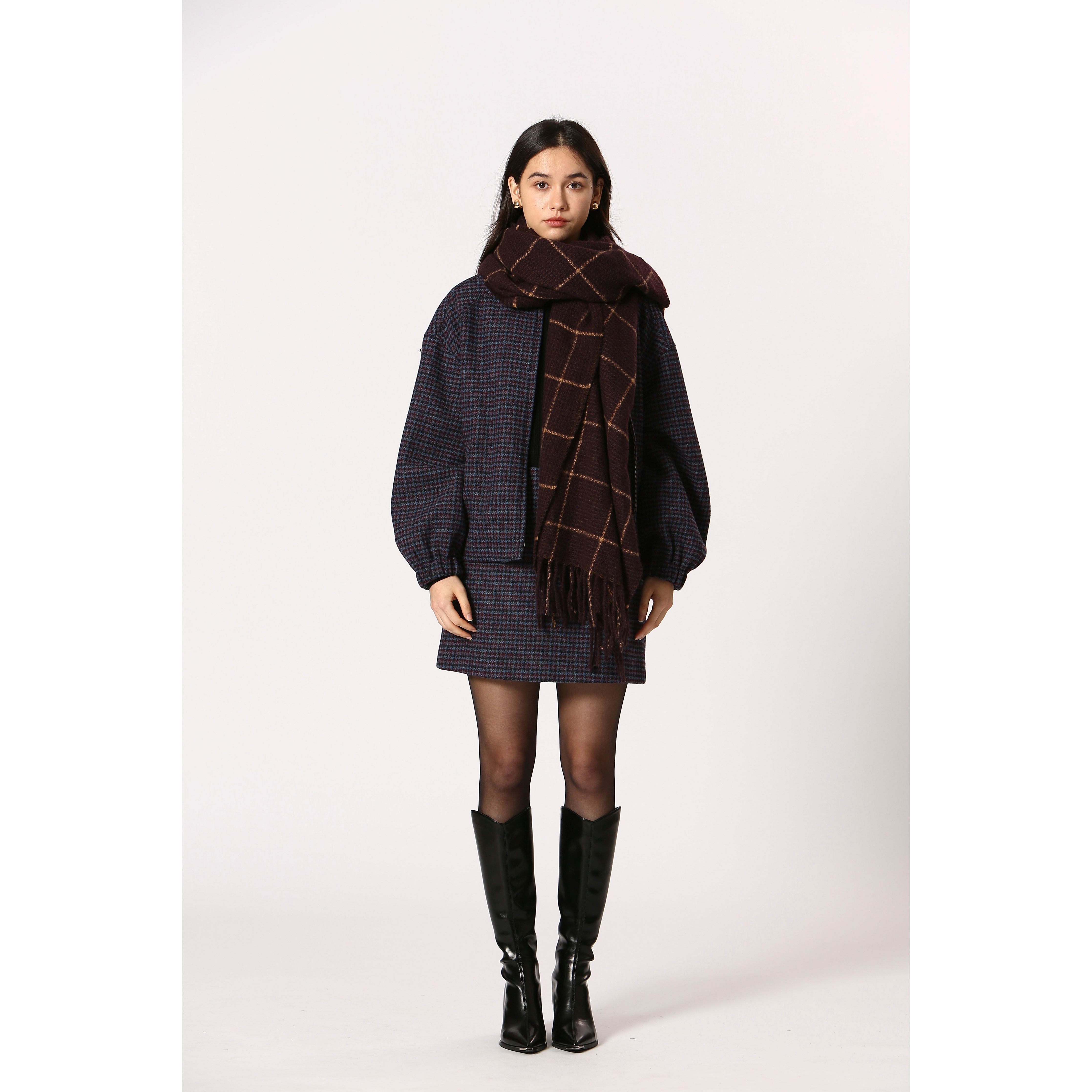 Korner - Scarf in Dark Berry Check