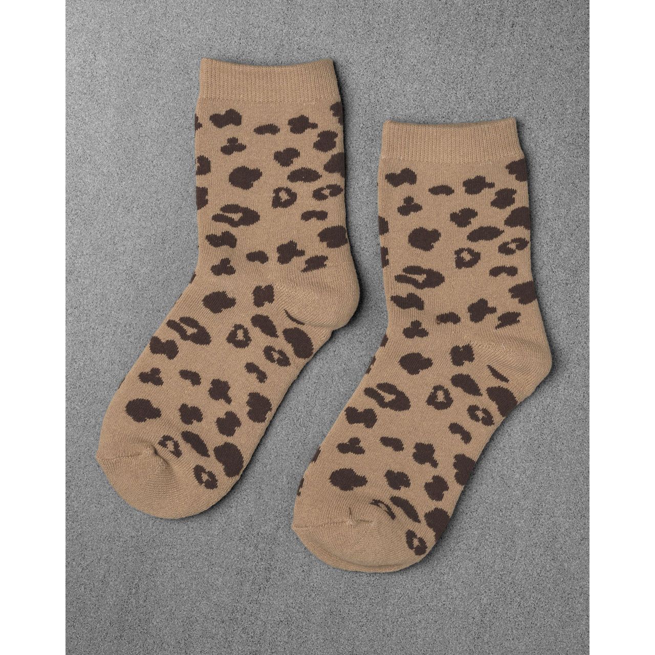 Unified - Leopard Socks in Tan