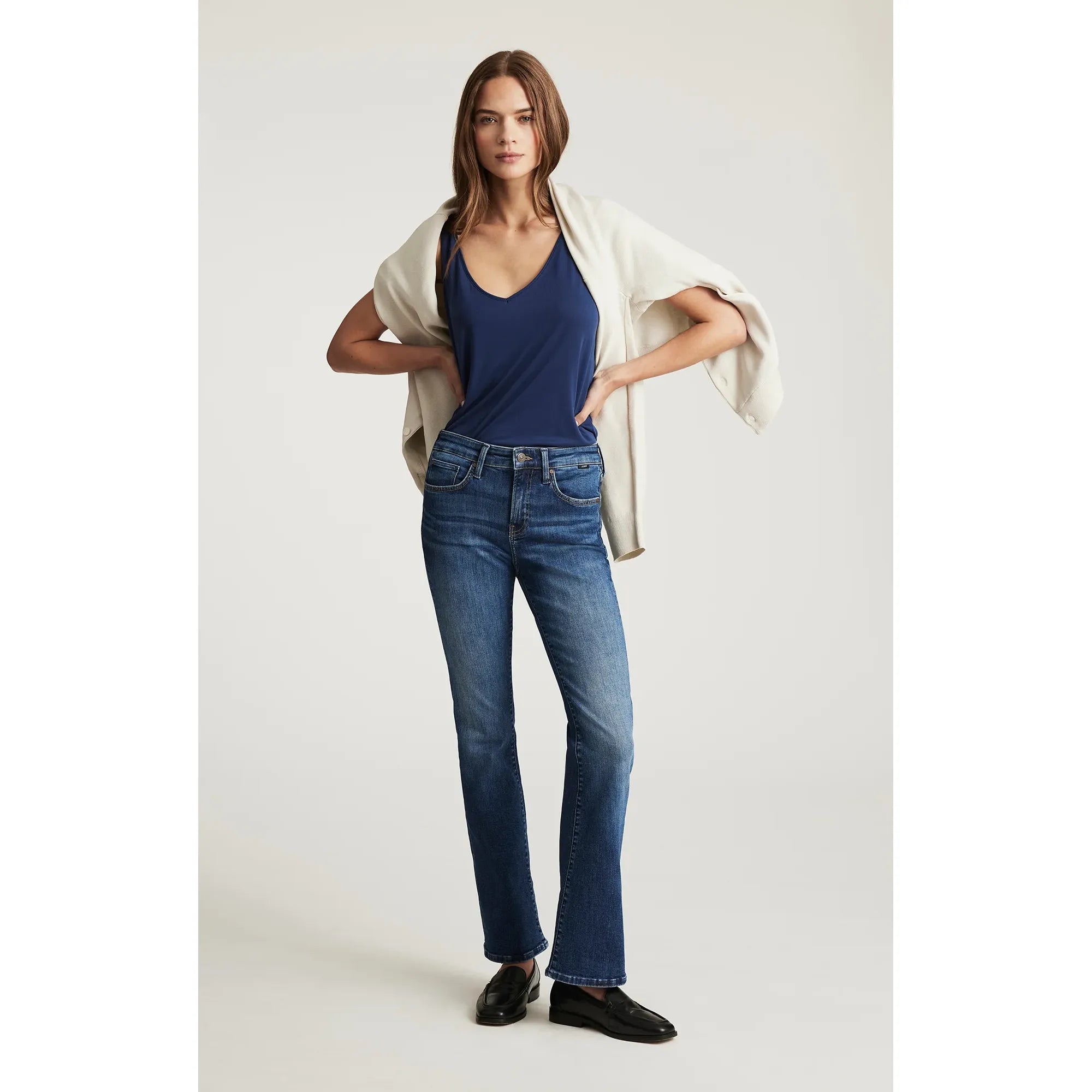Mavi - Vicky Bootcut in Dark Brushed Feather Blue Luxe