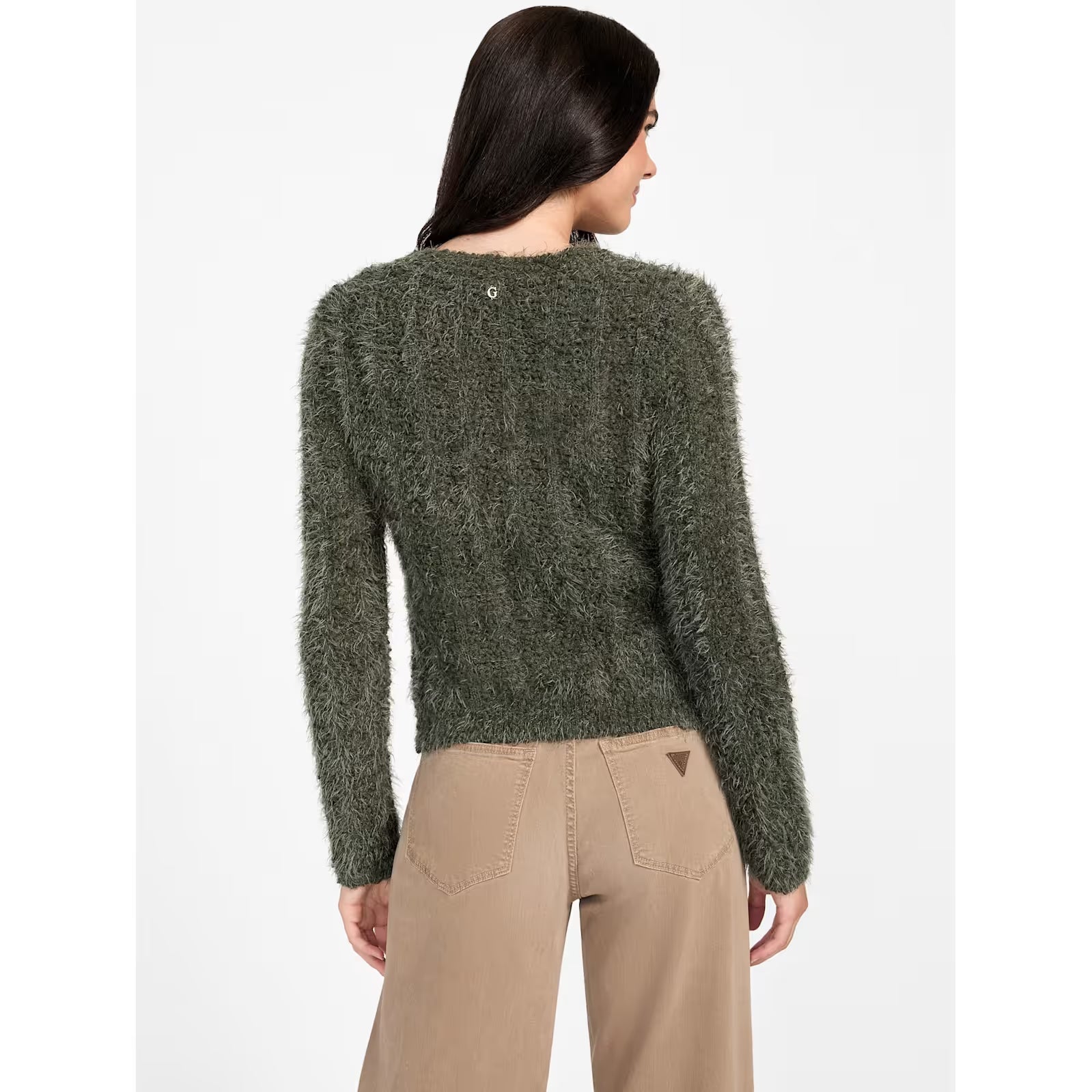 Guess - Bea Open Stitch Cardigan in Green Depths