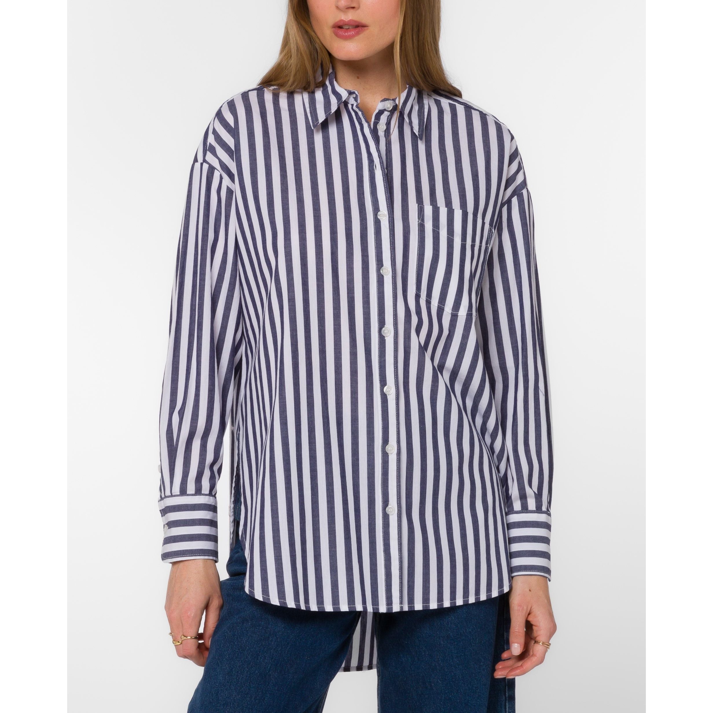 Velvet Heart - Waylon Shirt in Midnight Stripe