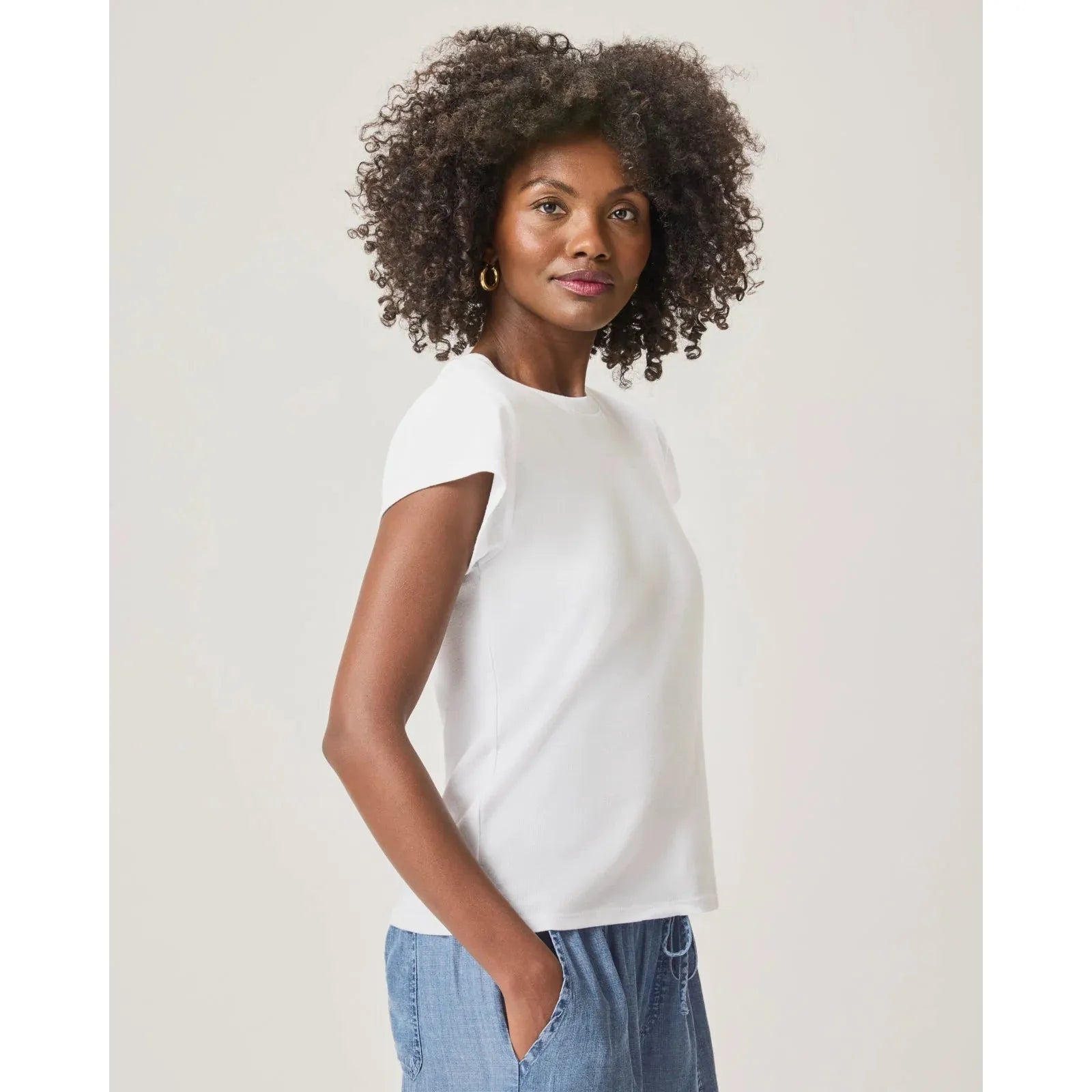 Splendid - Faye Crewneck Tee in White