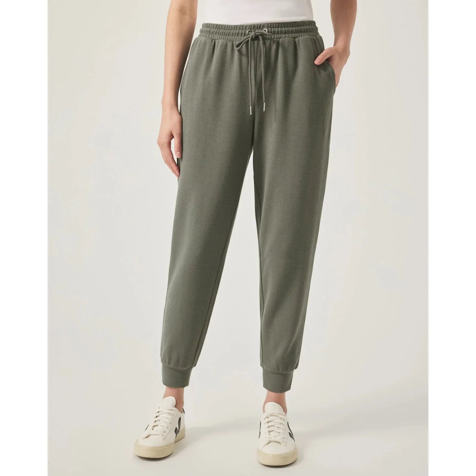 Splendid - Waffle Scuba Jogger in Soft Vintage Olive Branch