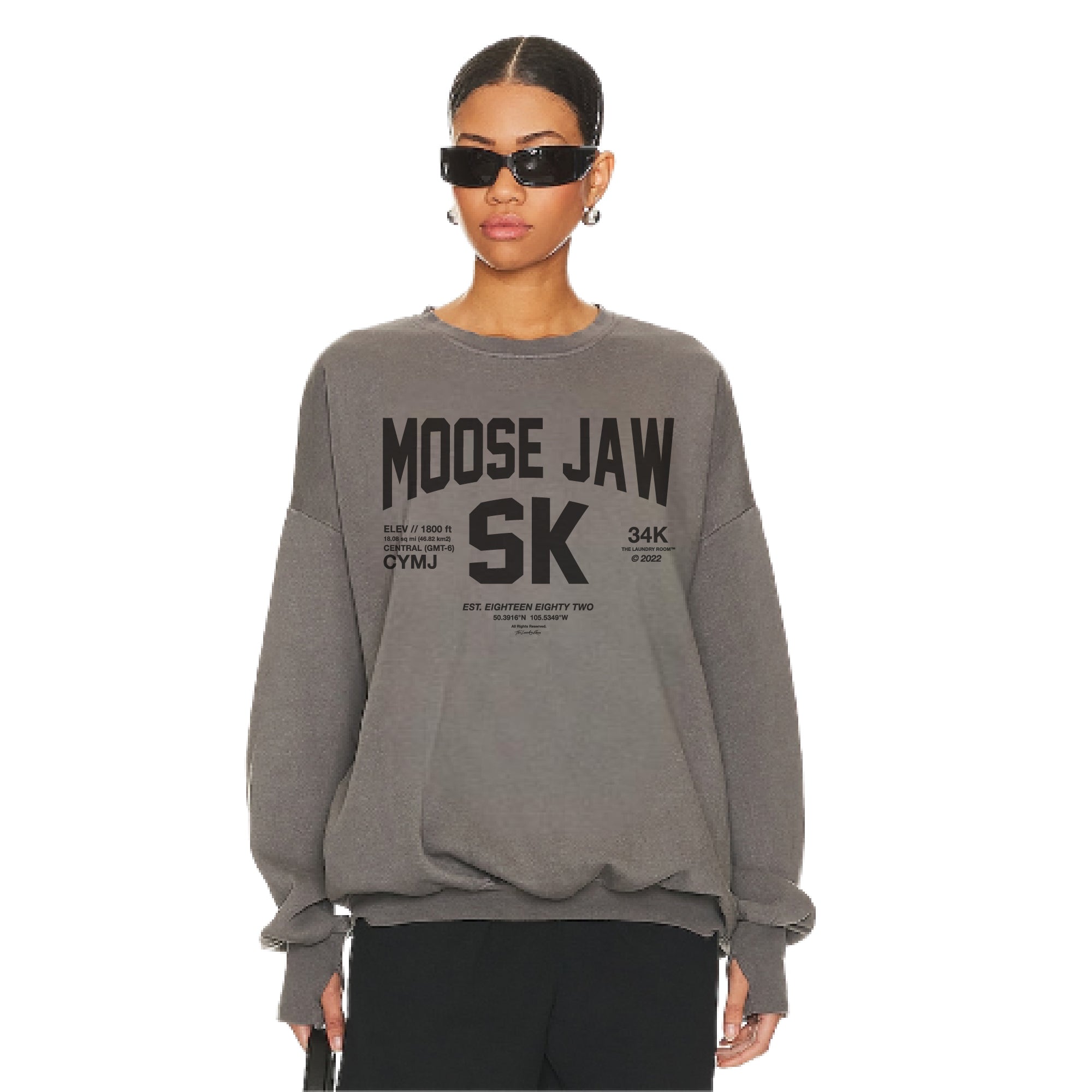 The Laundry Room - Welcome to Moose Jaw Sweatshirt in Gravity Grey