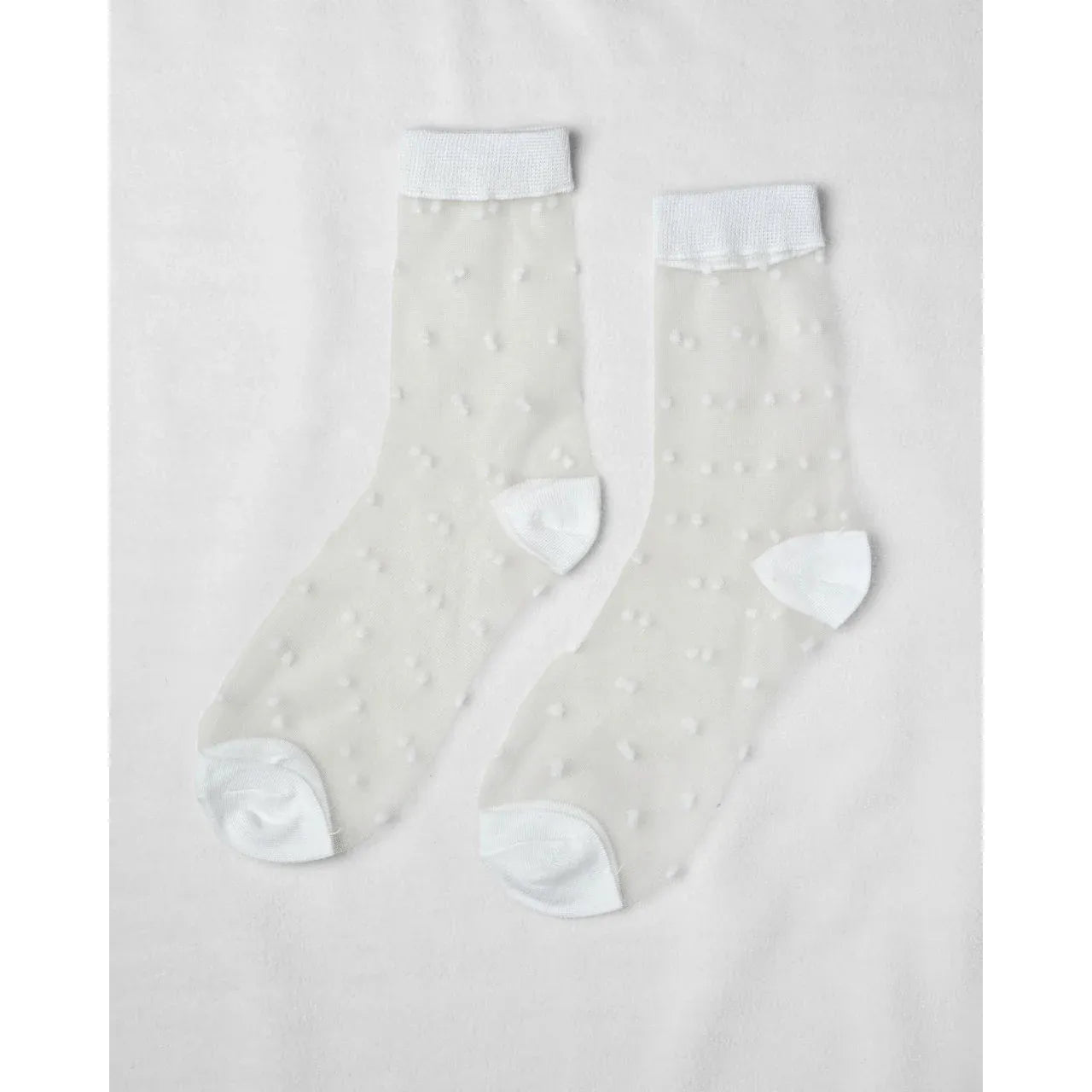 Unified - Sheer Dot Sock in White