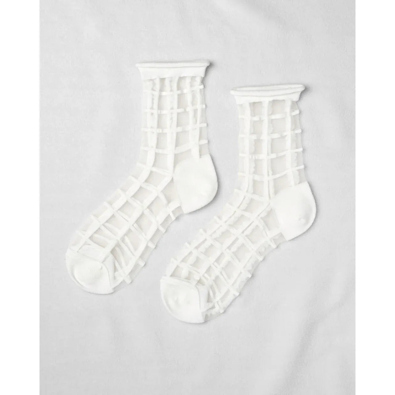 Unified - Sheer French Window Socks in White