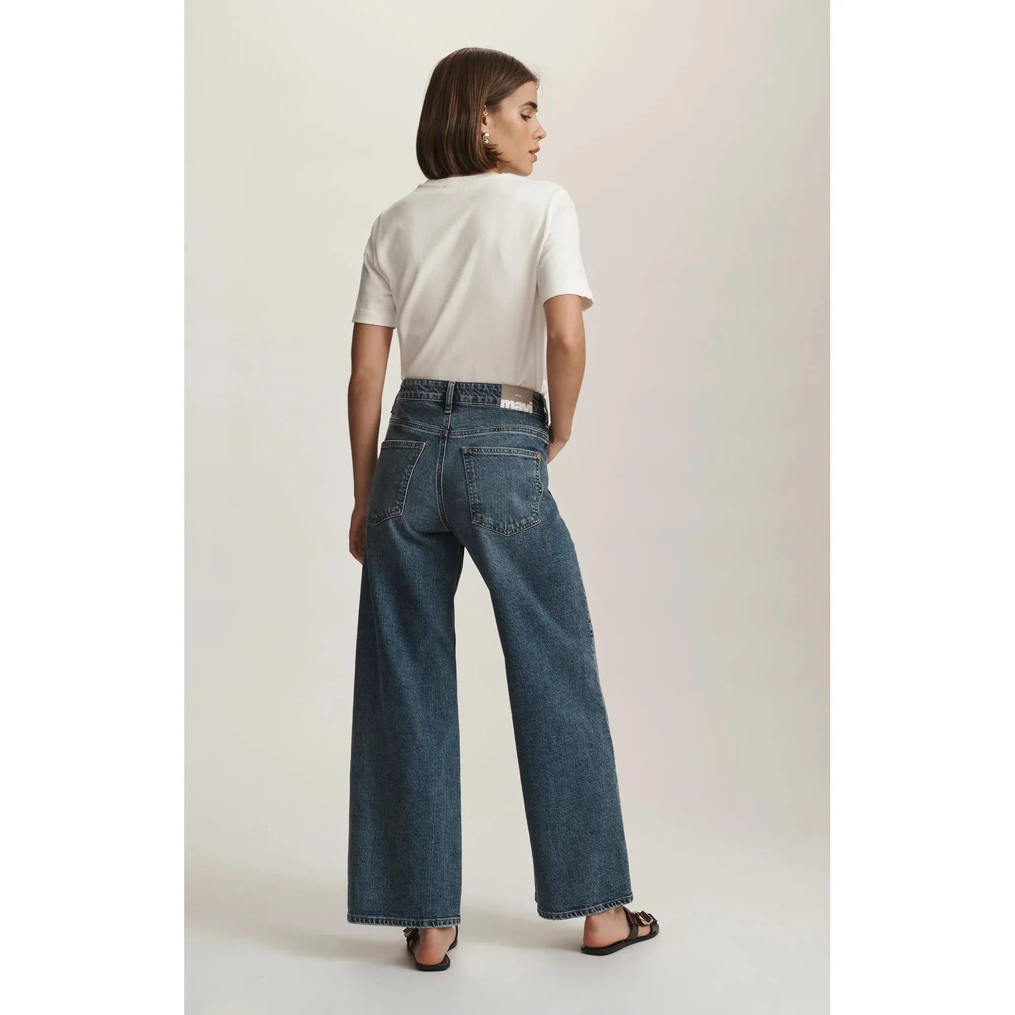 Mavi - Siena Wide Leg High Rise in Dark Used Classic Blue