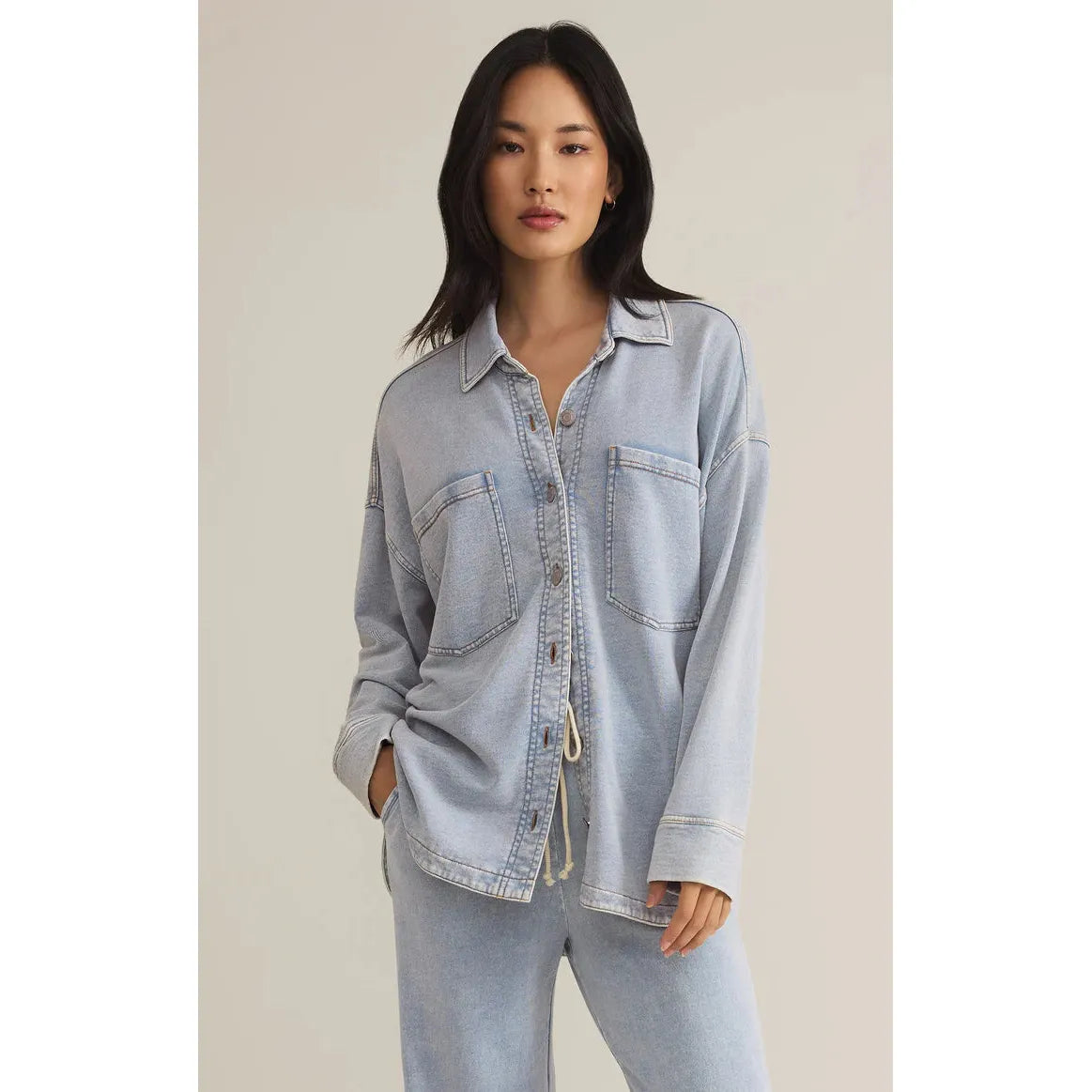 Z Supply - All Day Knit Jacket in Washed Indigo