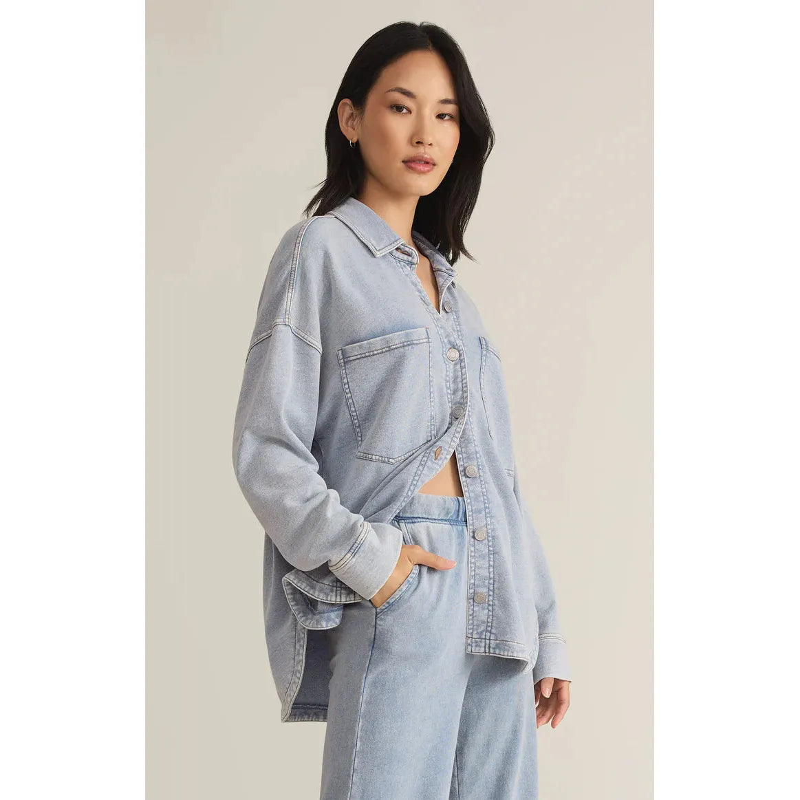 Z Supply - All Day Knit Jacket in Washed Indigo