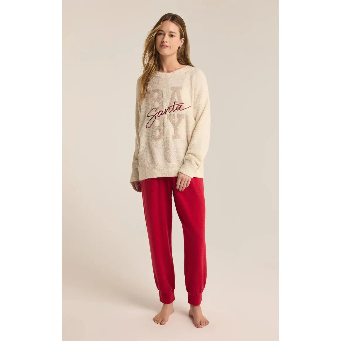 Z Supply -  Santa Baby Sweatshirt in Sea Salt