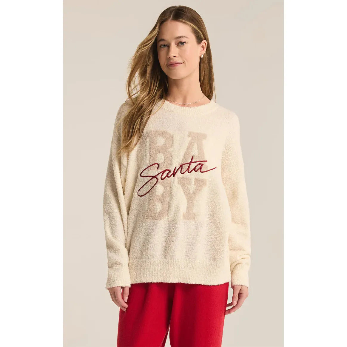 Z Supply -  Santa Baby Sweatshirt in Sea Salt