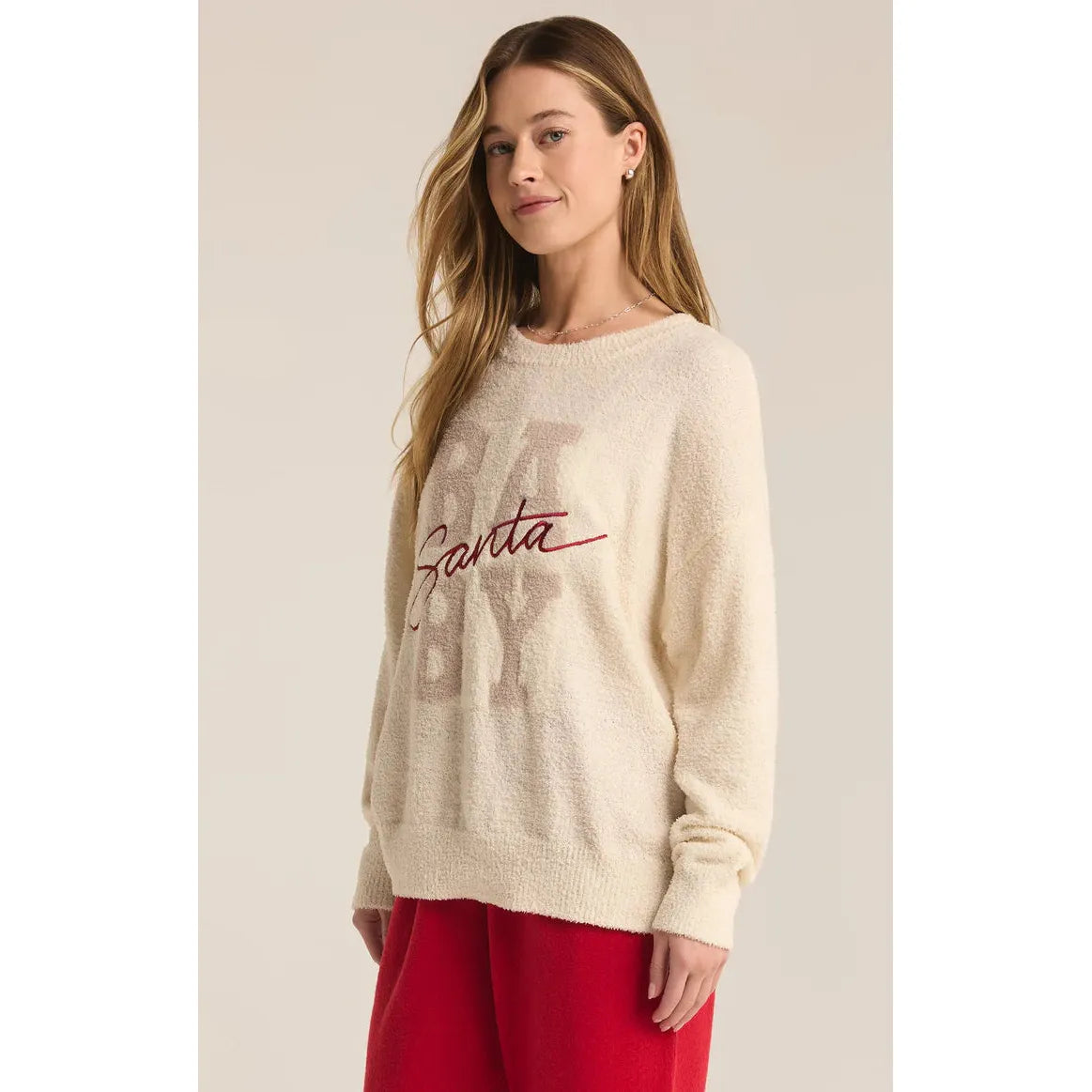 Z Supply -  Santa Baby Sweatshirt in Sea Salt