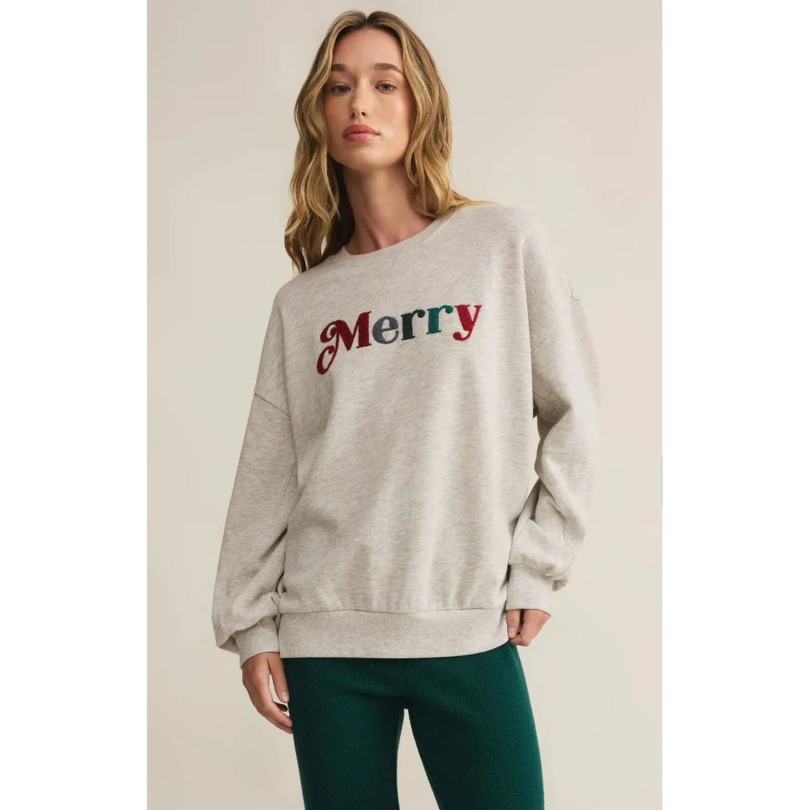 Z Supply - Merry Fleece Sweatshirt in Heather Grey