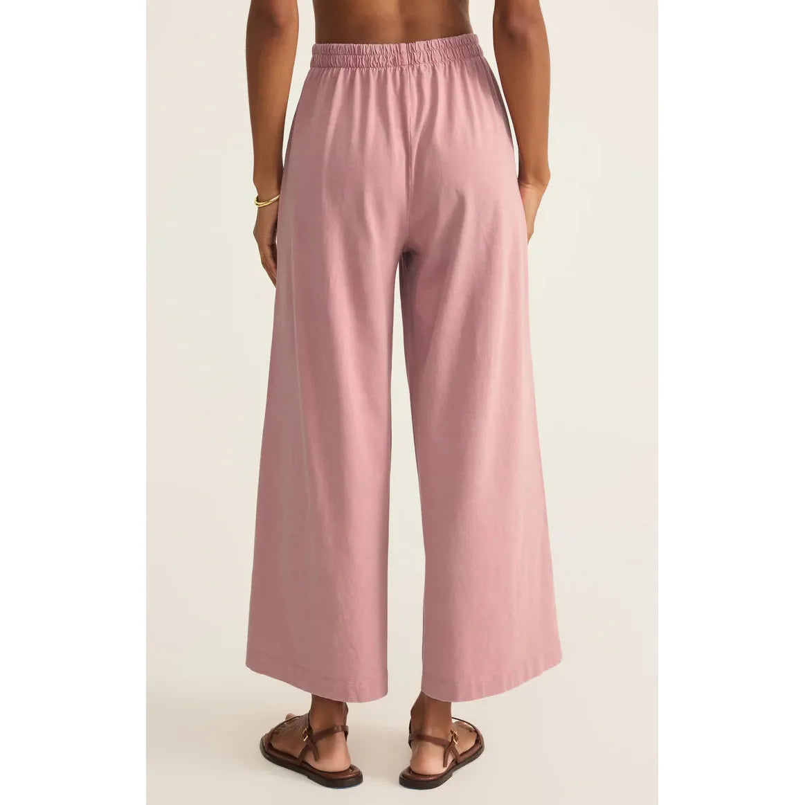 Z Supply - Scout Jersey Crop Flare Pant in Pink Smoke