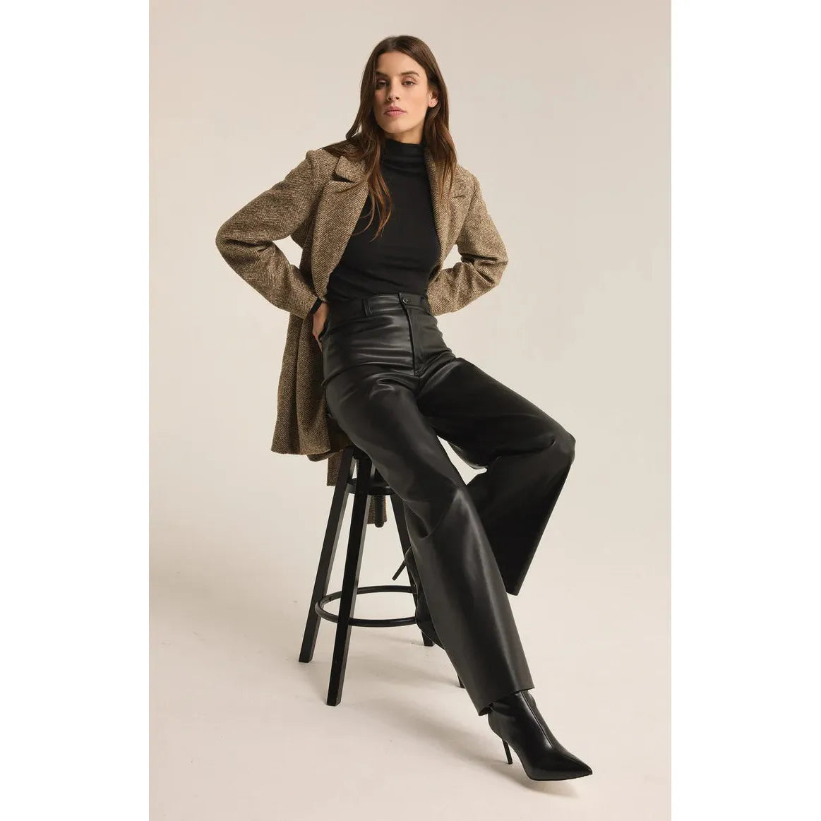 Z Supply - Rilynn Faux Leather Pant in Black