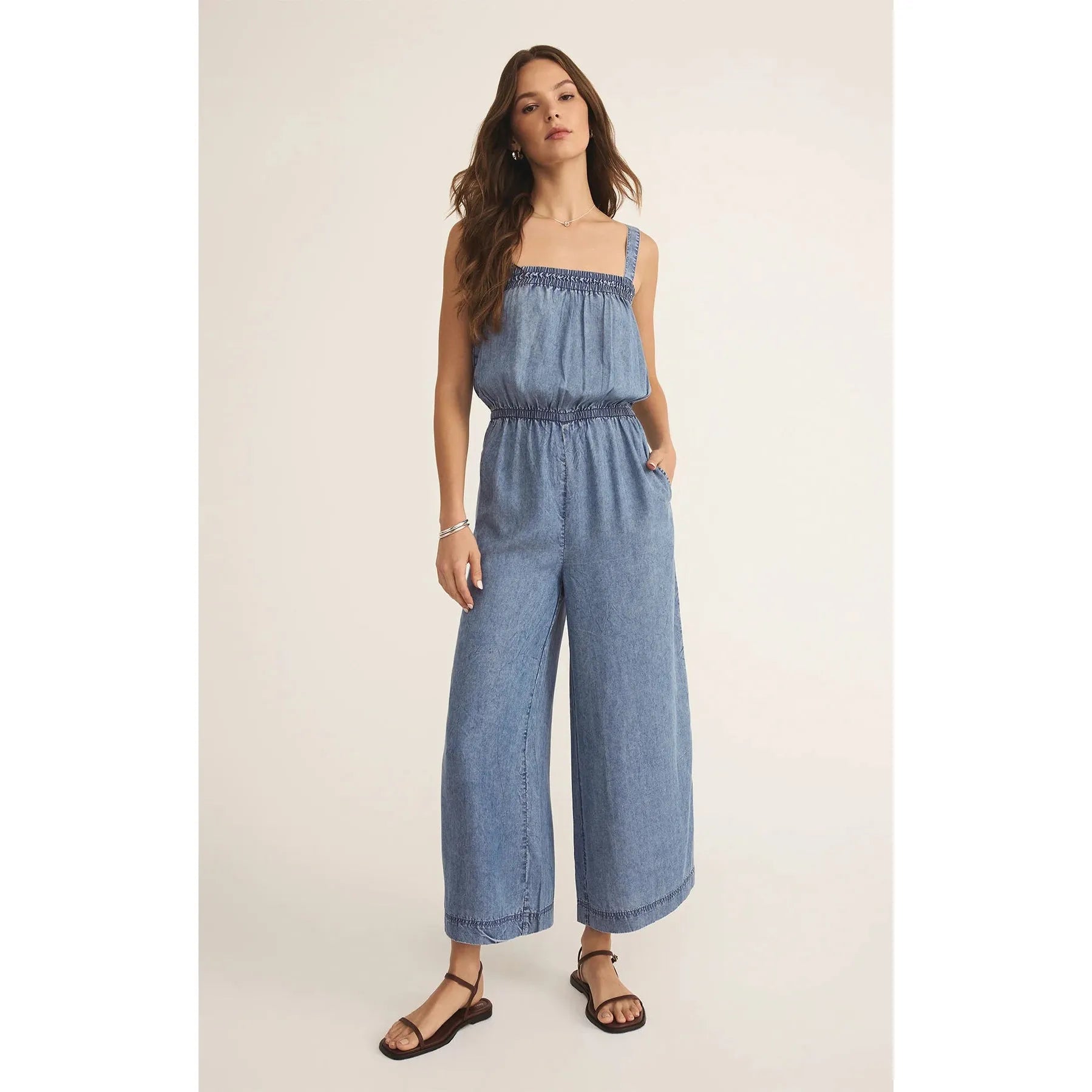 Z Supply - Solara Chambray Jumpsuit in Medium Chambray