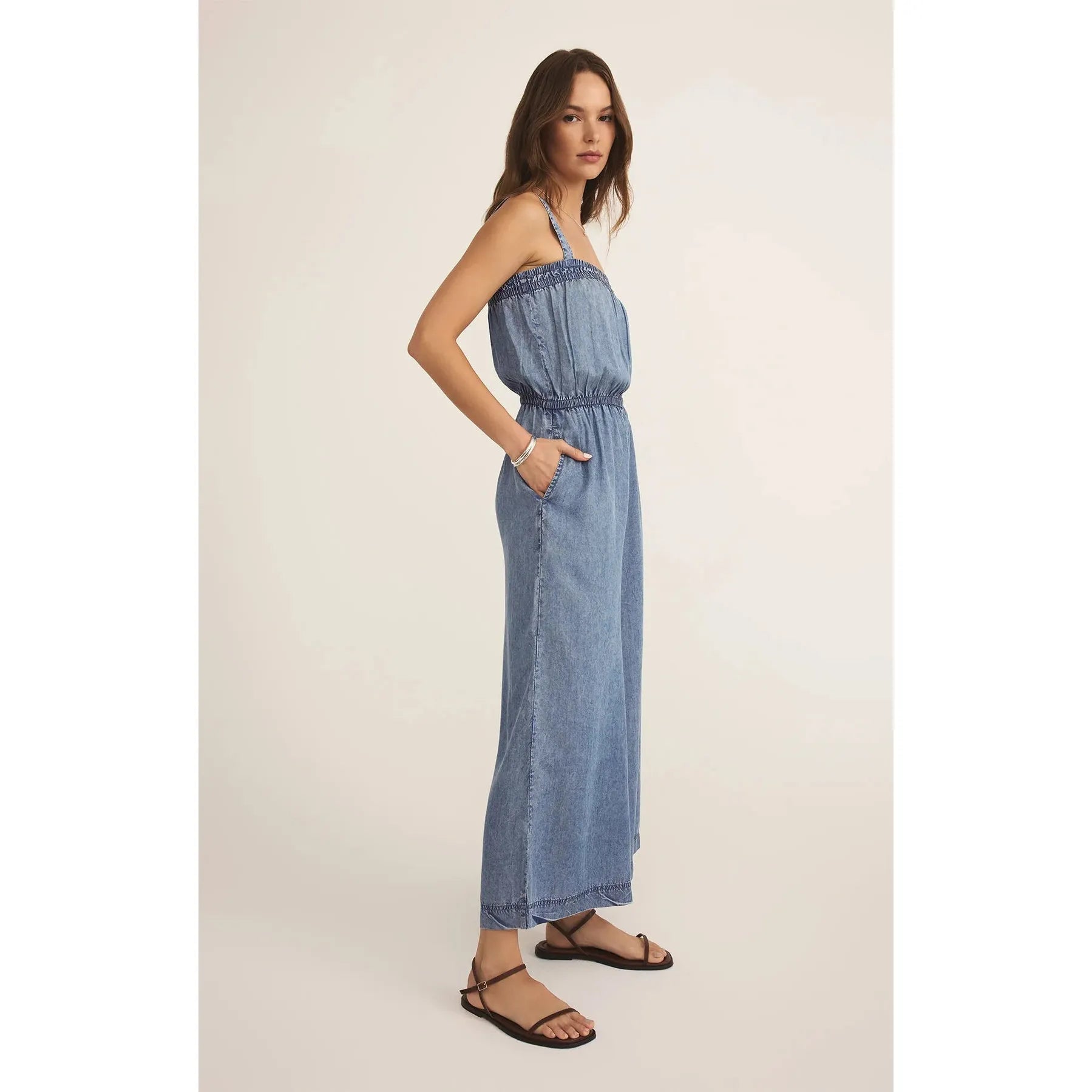 Z Supply - Solara Chambray Jumpsuit in Medium Chambray
