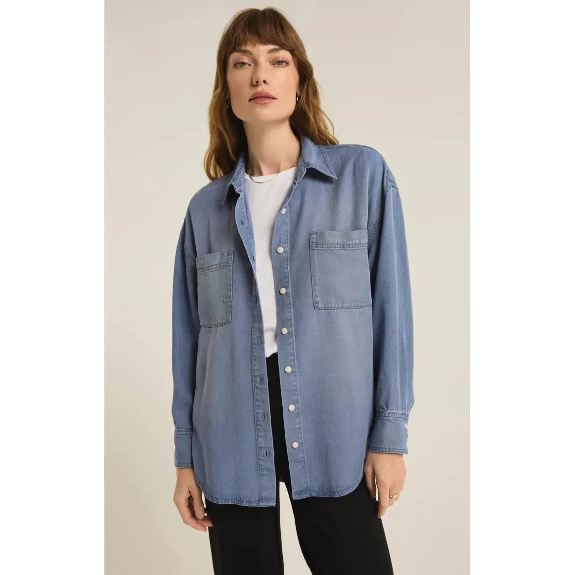 Z Supply - Colbie Chambray Top in Sun Bleached