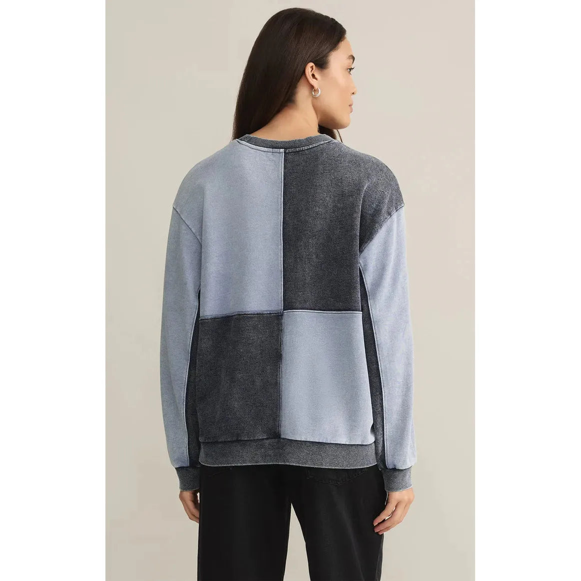 Z Supply - Fair & Square Denim Sweatshirt in Washed Indigo