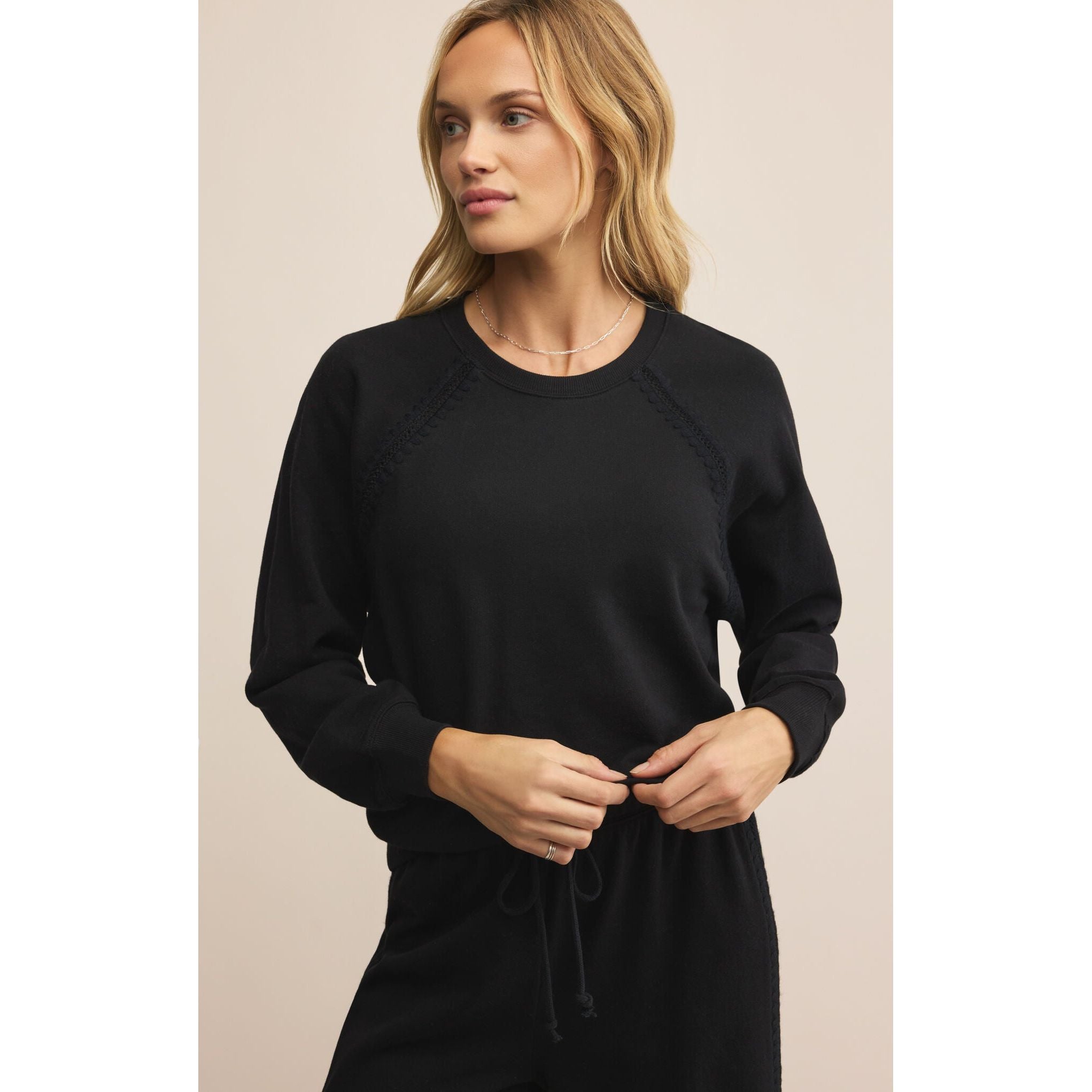 Z Supply - Take All French Terry Sweatshirt in Black