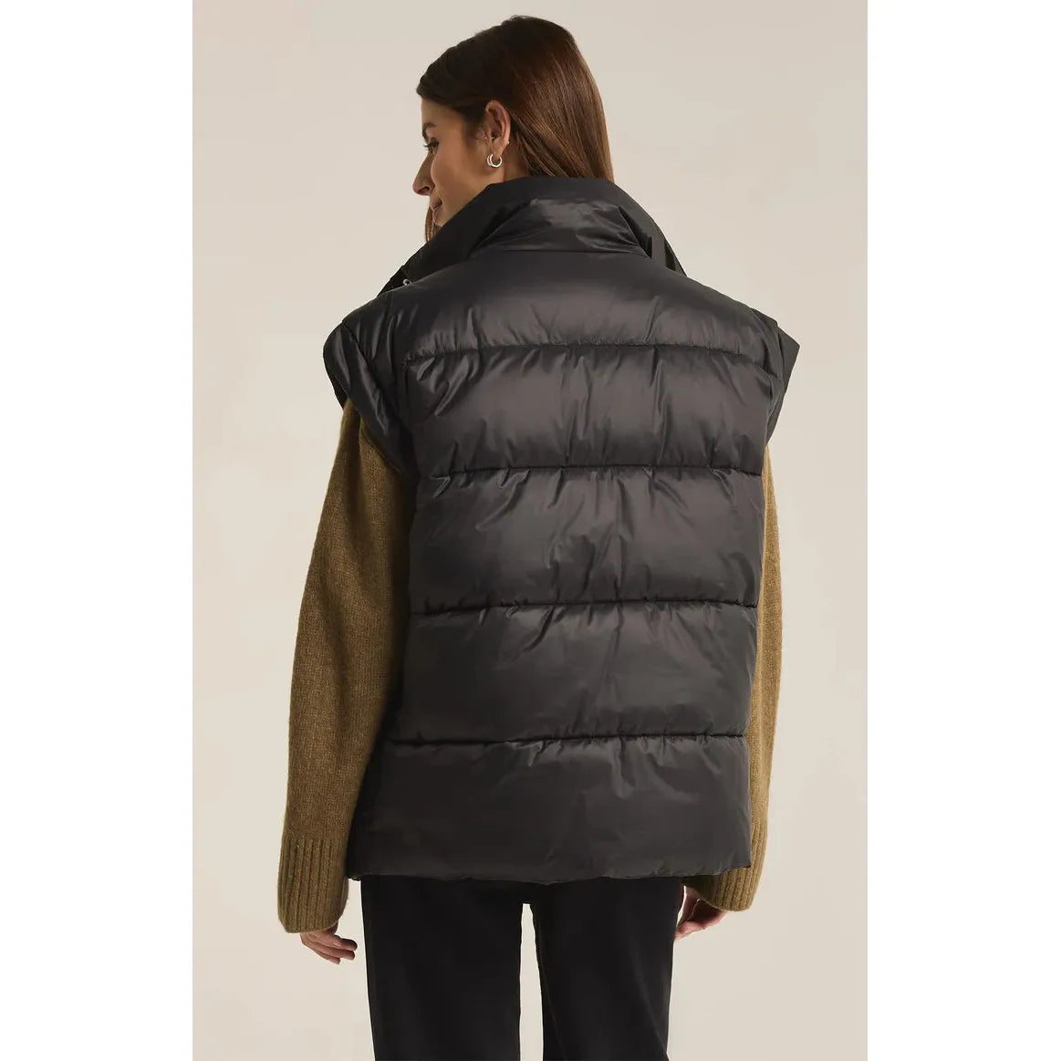 Z Supply -  Sundown Oversized Puffer Vest in Black