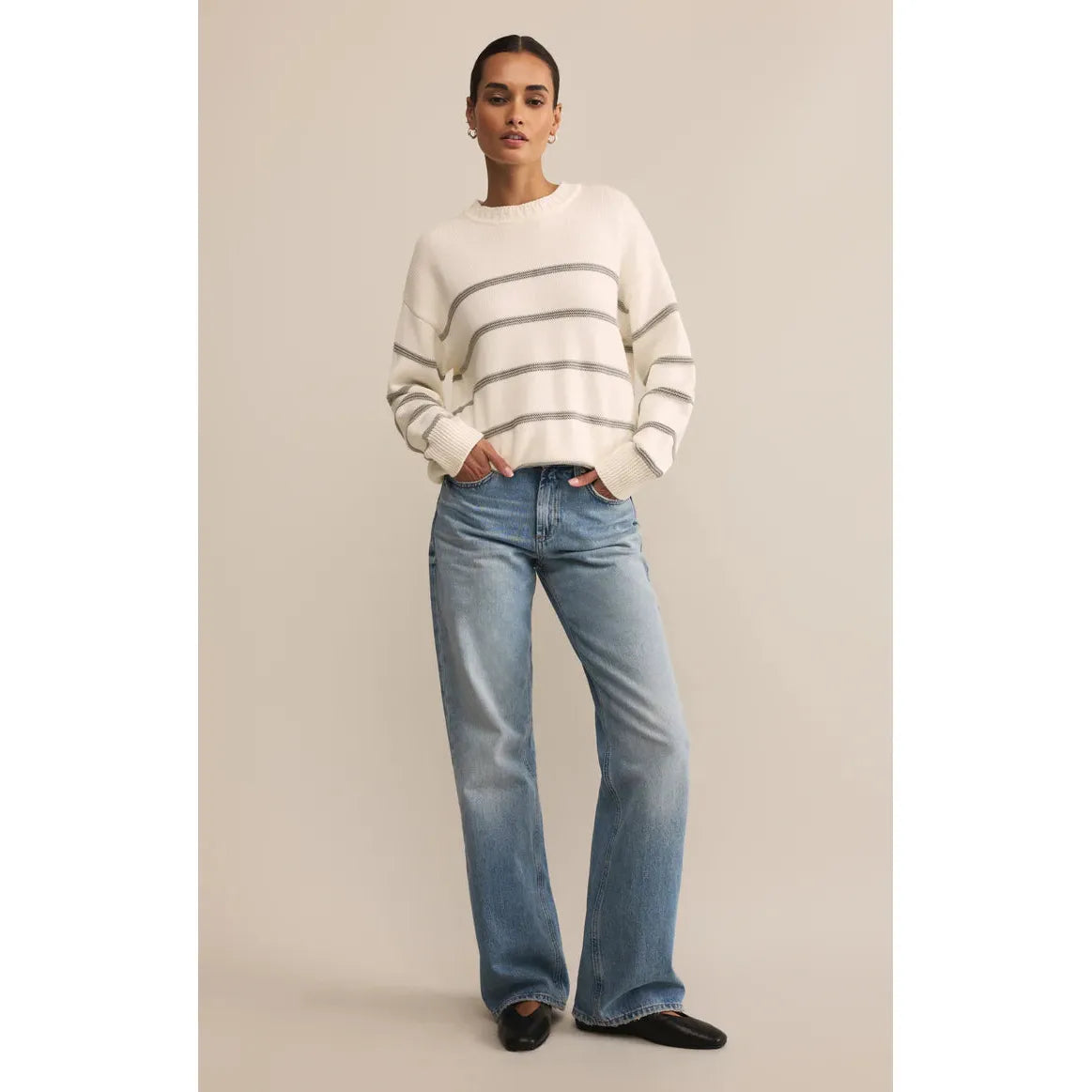 Z Supply - Boyfriend Striped Sweater in White