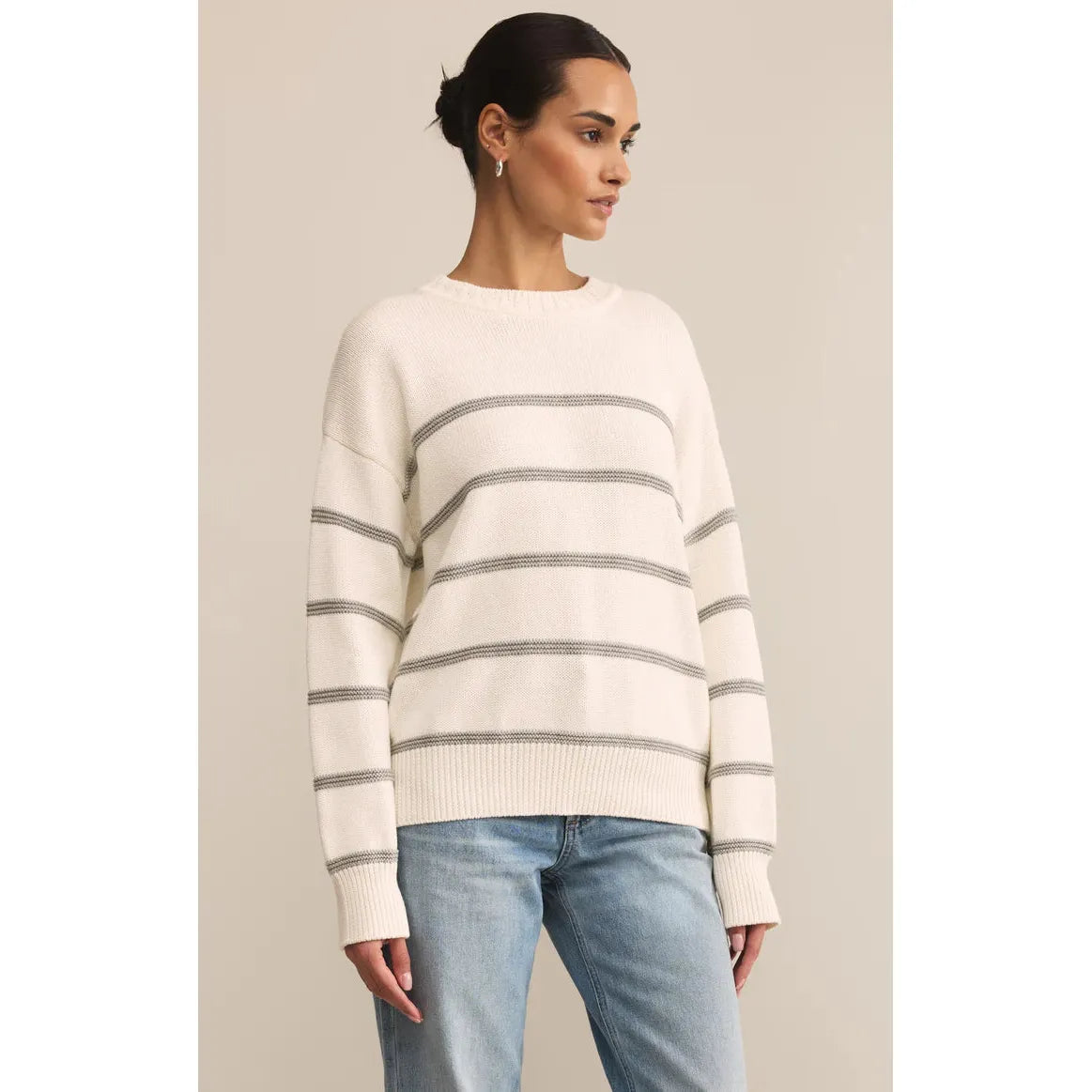 Z Supply - Boyfriend Striped Sweater in White