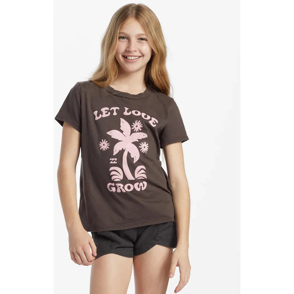 Billabong - Girls Let Love Grow T-Shirt in Off Black