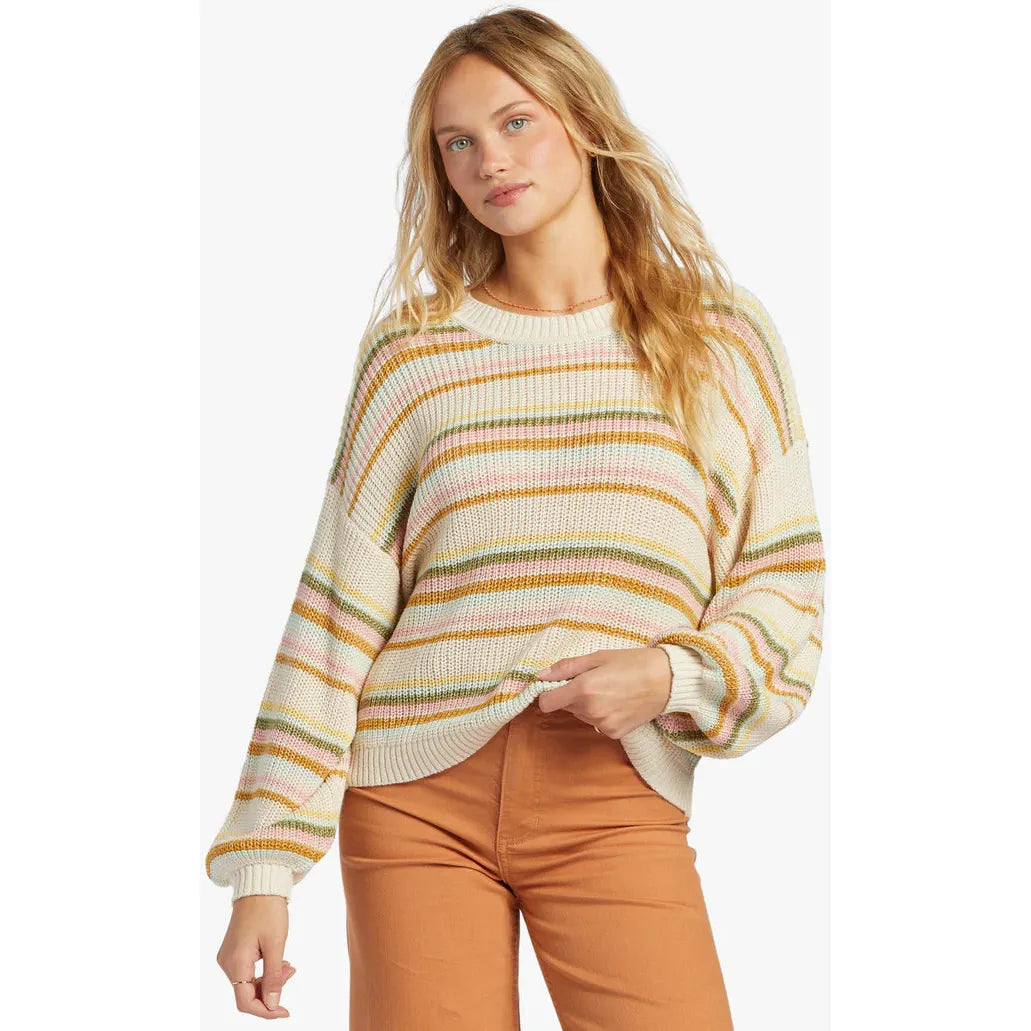 Billabong - Sheer Love Crew Neck Sweater in Multi Stripe