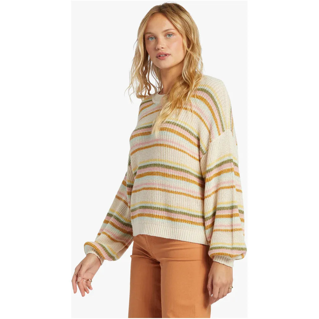 Billabong - Sheer Love Crew Neck Sweater in Multi Stripe