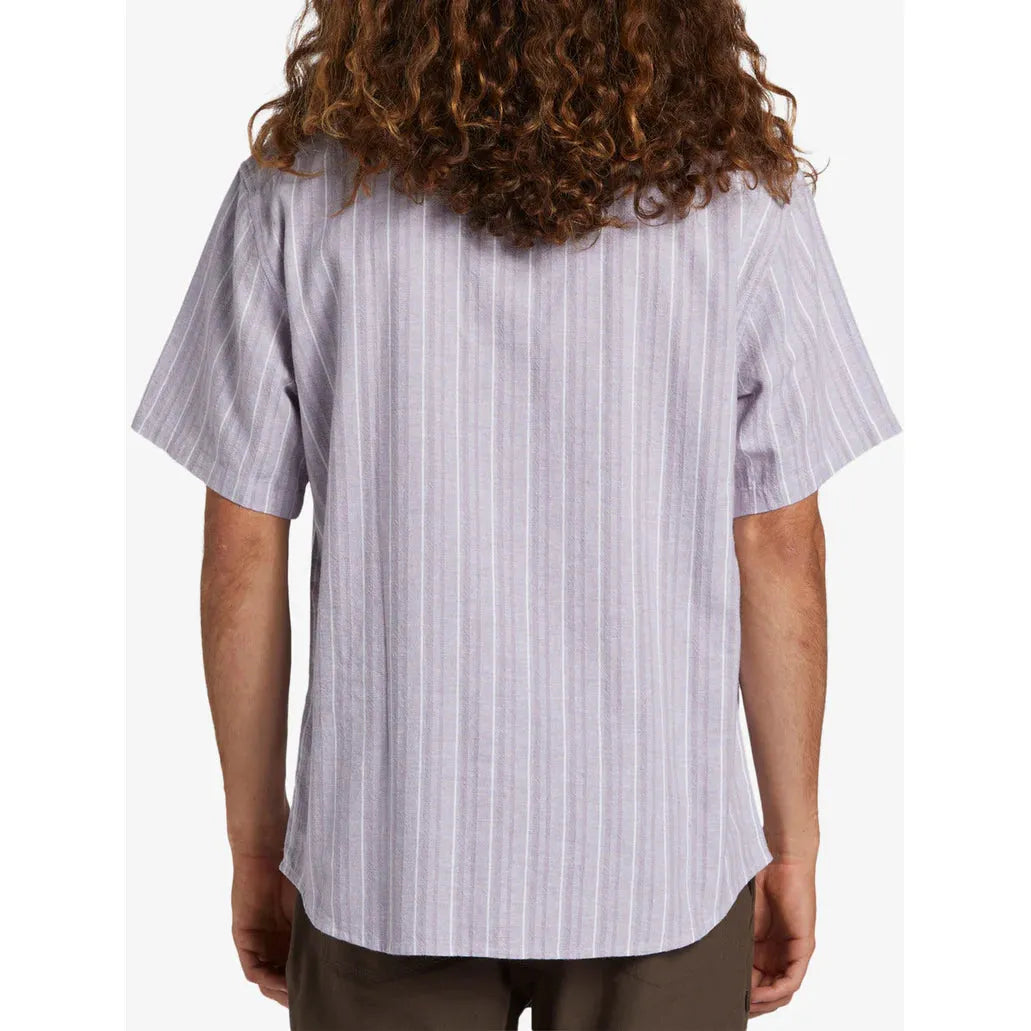 Billabong - All Day Stripe Short Sleeve Woven Shirt in Grey Violet