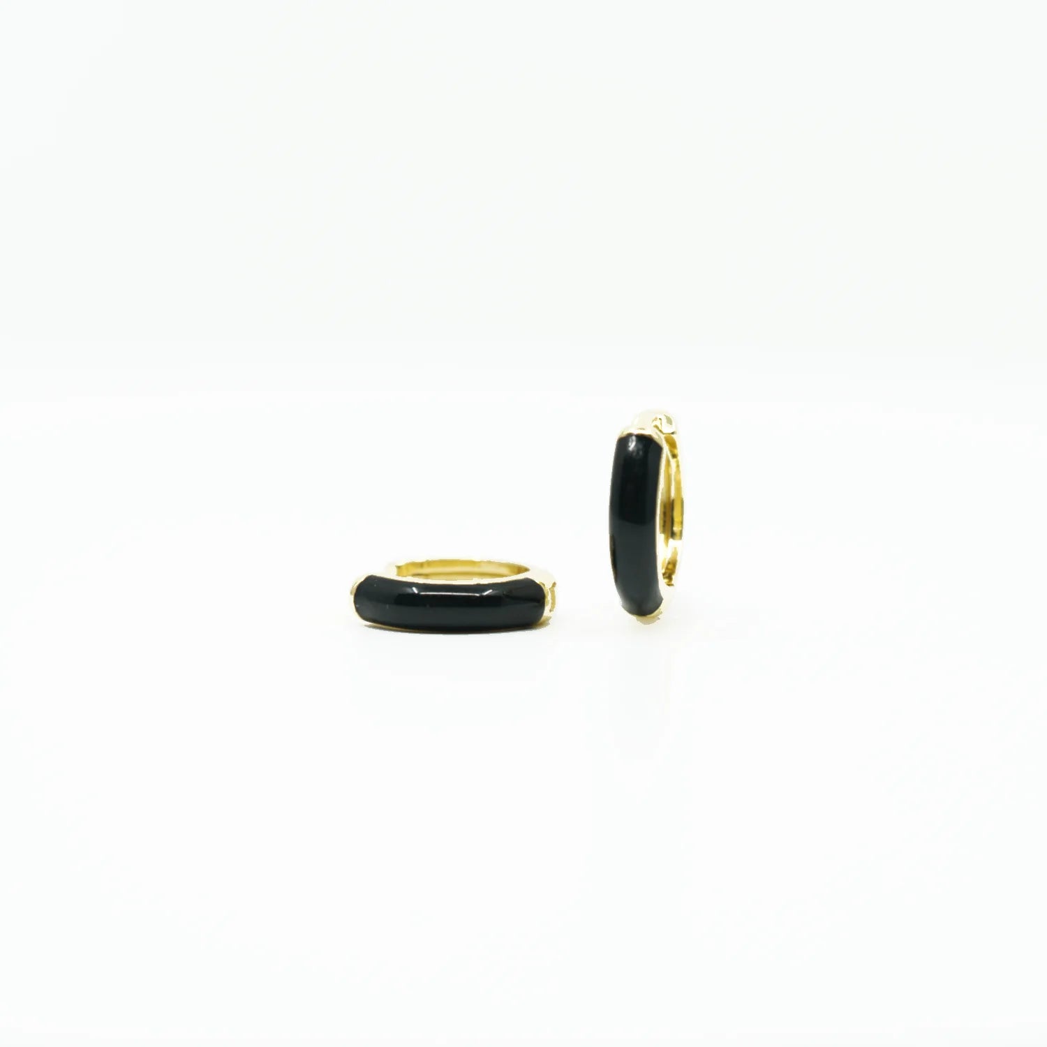 Lua & Sol - Candy Enamel Huggies in Black