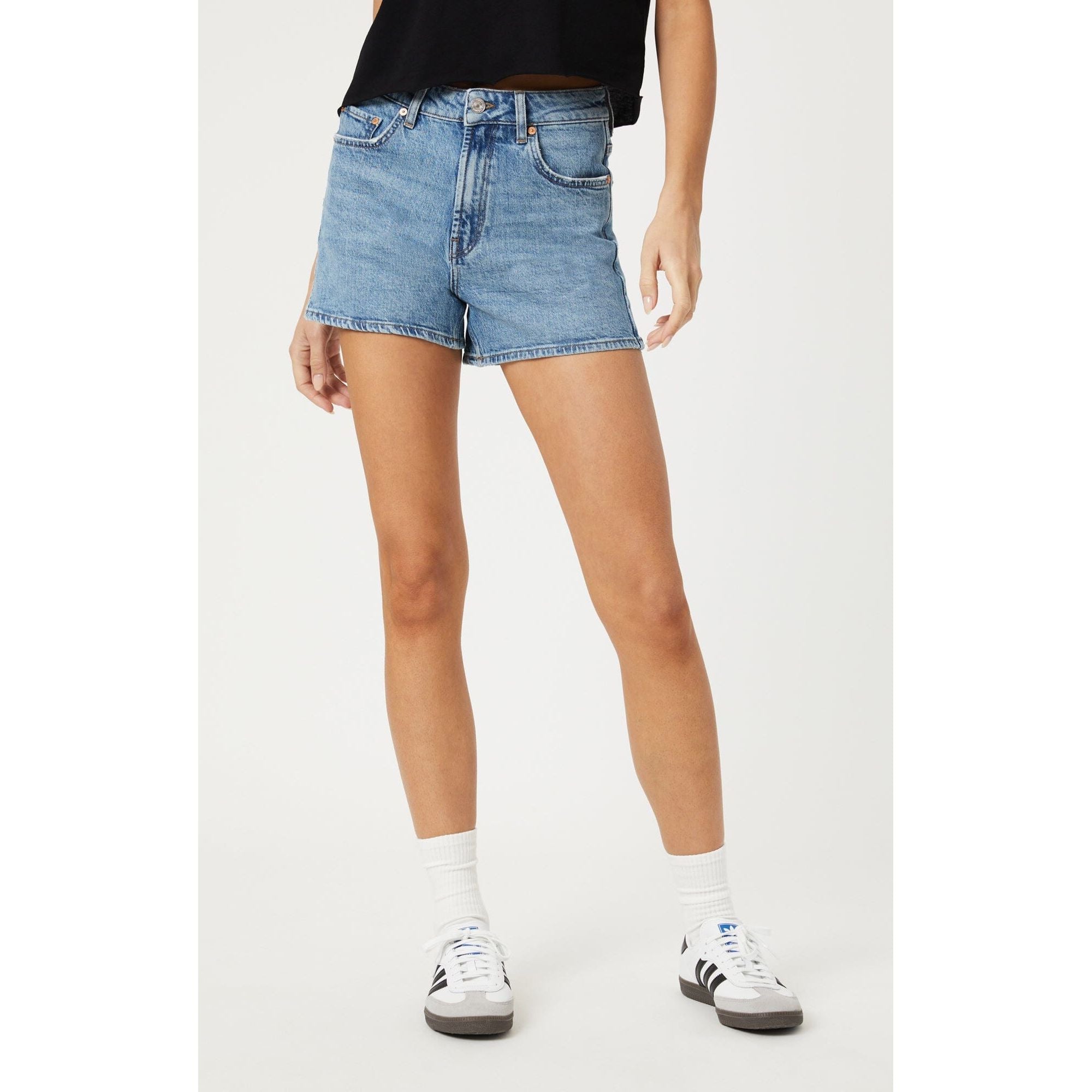 Mavi - Vella Shorts in Mid Recycled Blue