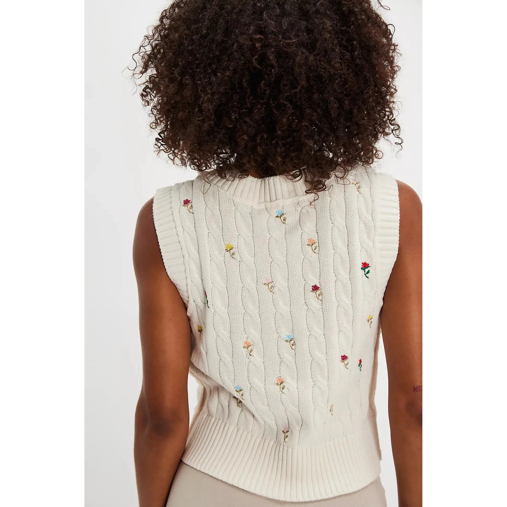 Free People - Plumeria Floral Vest in Ivory