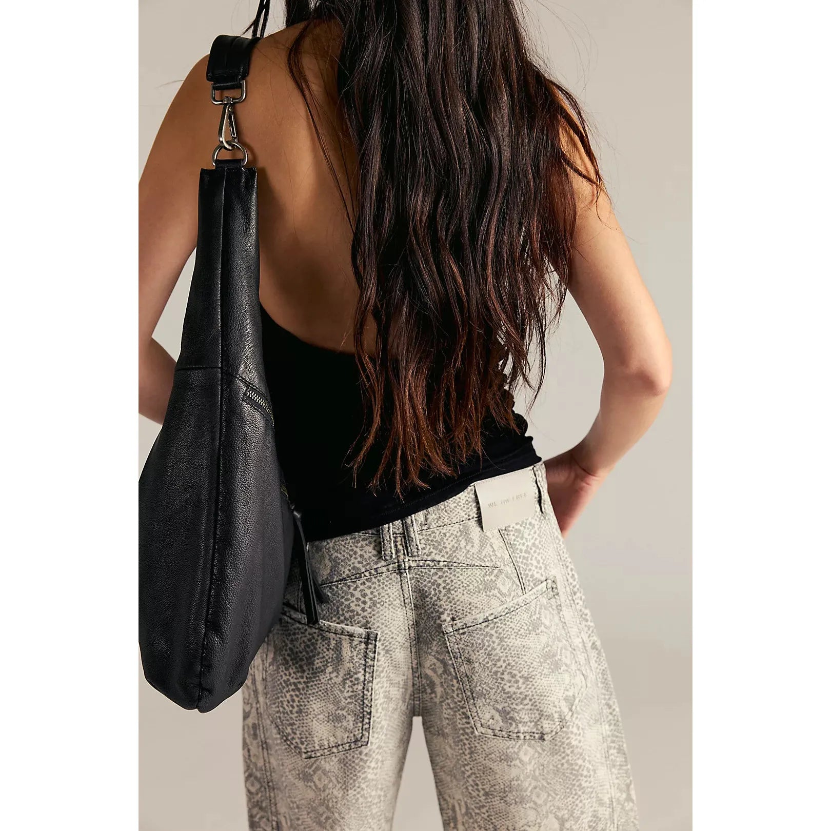 Free People - Good Luck Printed Barrel Jeans in Snake Combo