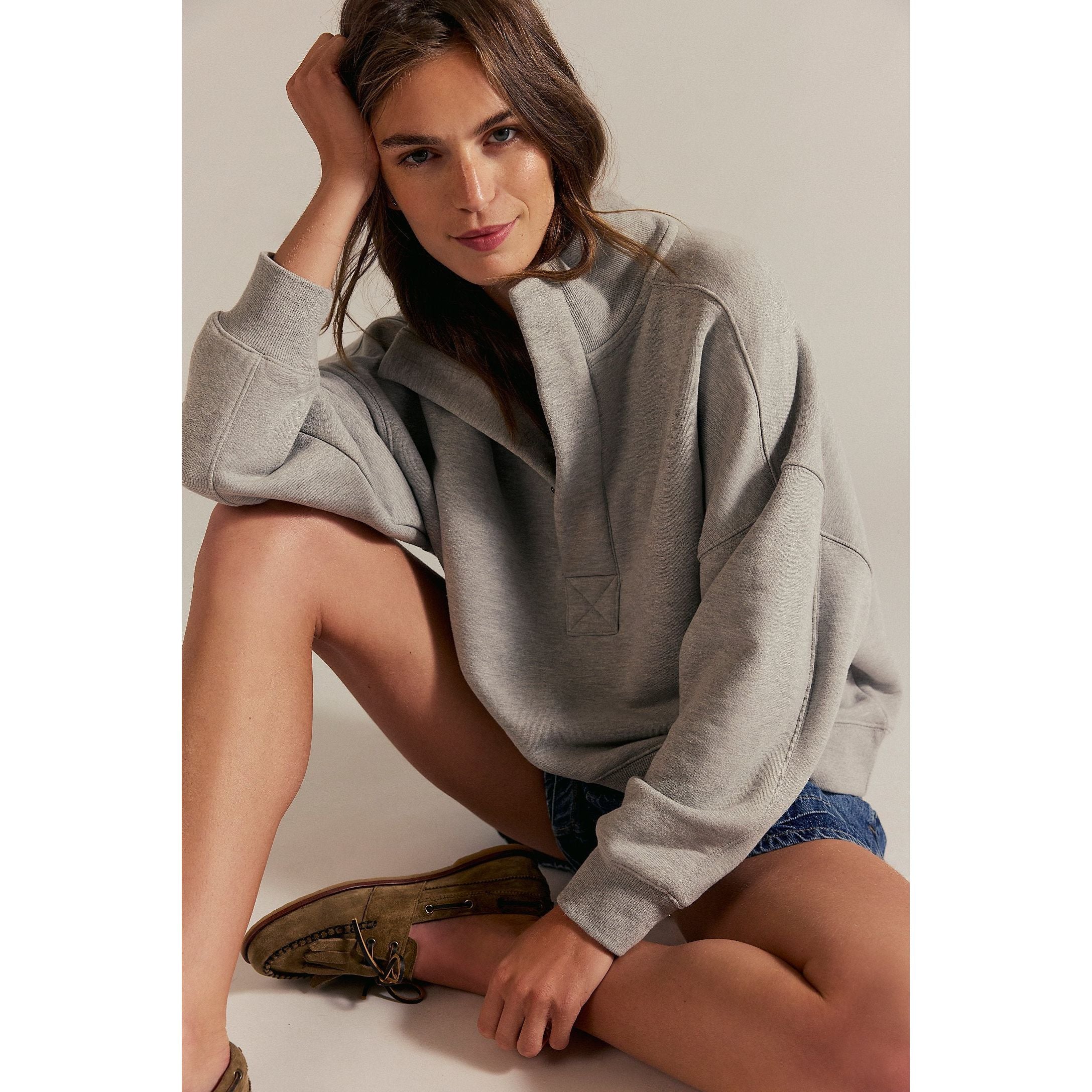 Free People - Timeless Pullover in Heather Grey