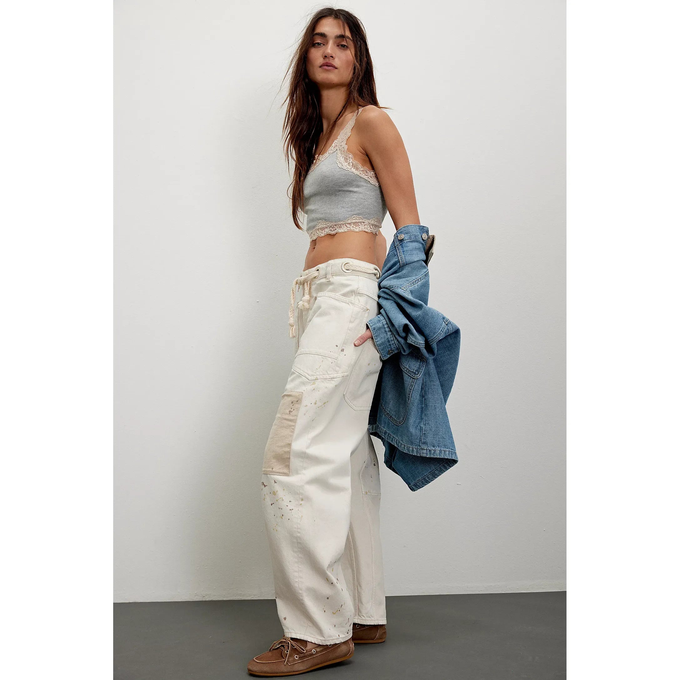 Free People - Moxie Low Slung Barrel in White