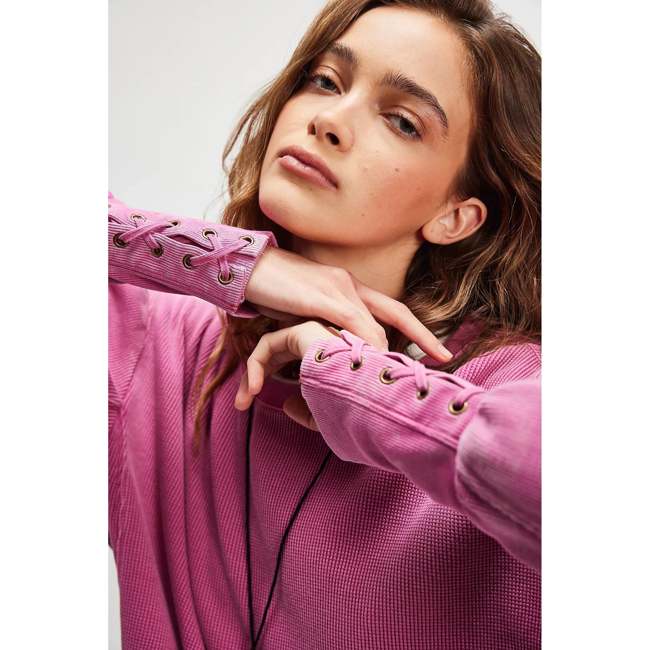 Free People - Lace Cuff Long Sleeve in Plumdrop